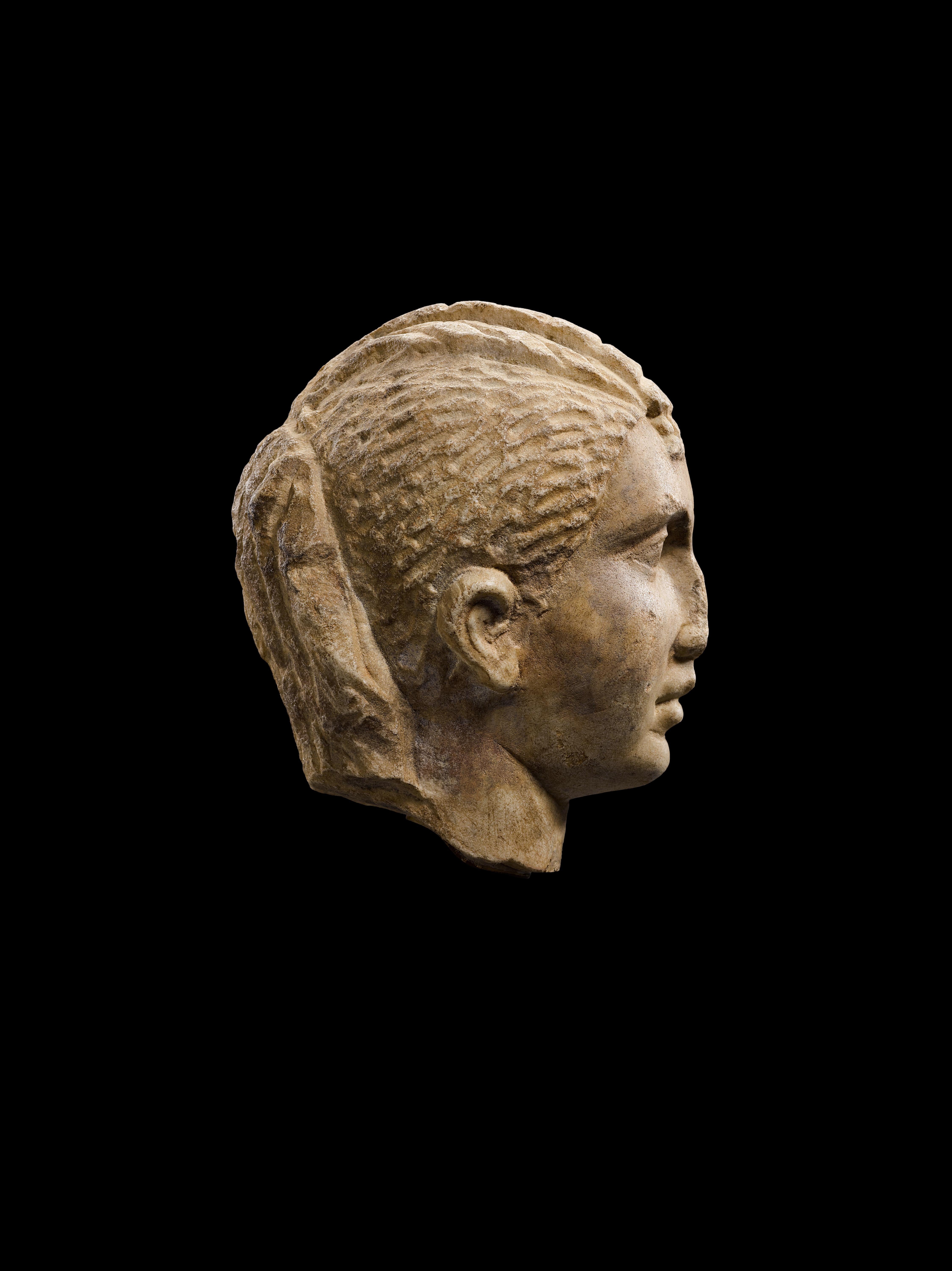 ANCIENTRoman MARBLE SculPTURE PORTRAIT HEAD OF A GIRL im Angebot 3