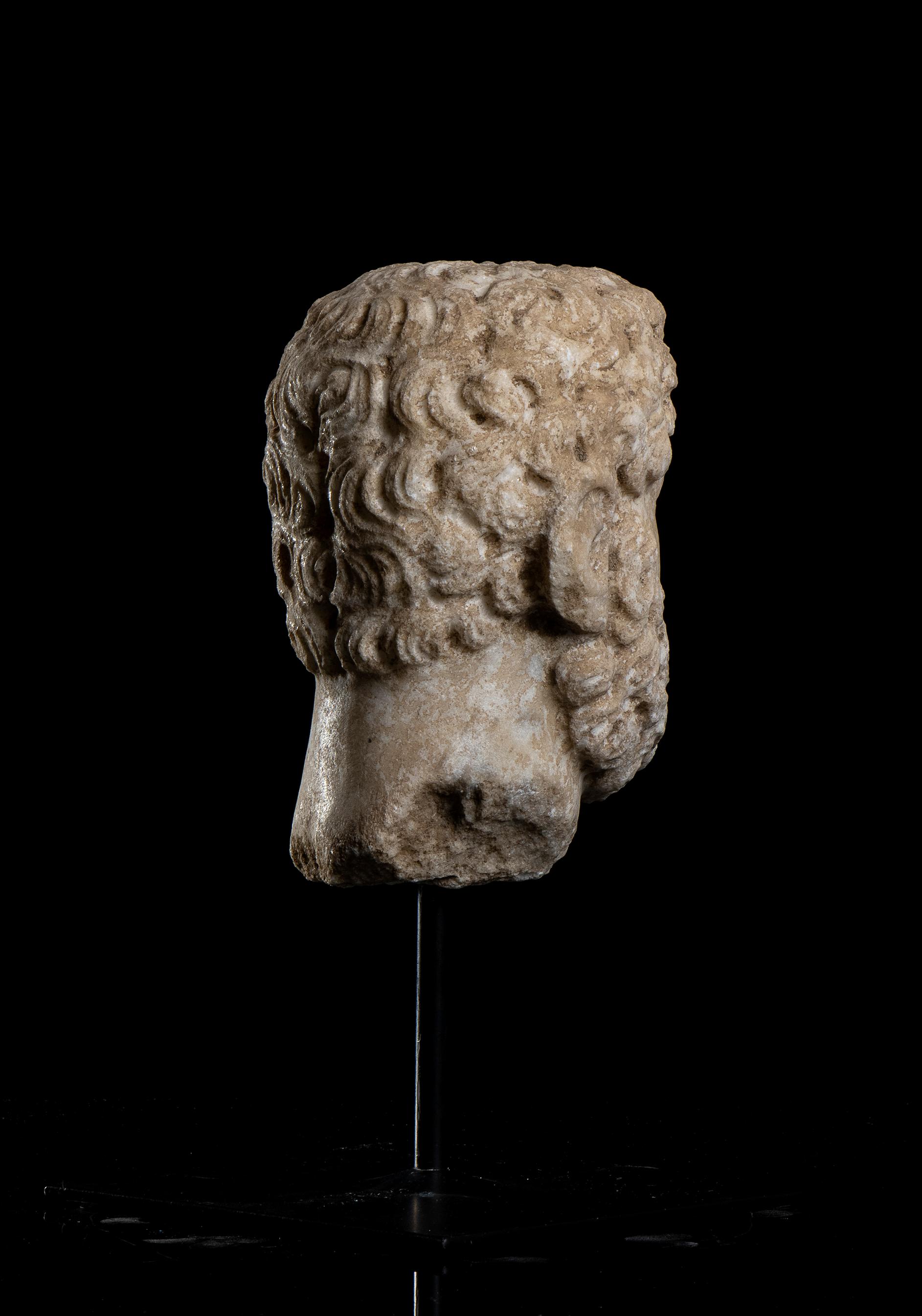 Portrait Sculpture of Roman Emperor Caracalla White Marble Italian Grand Tour  For Sale 4