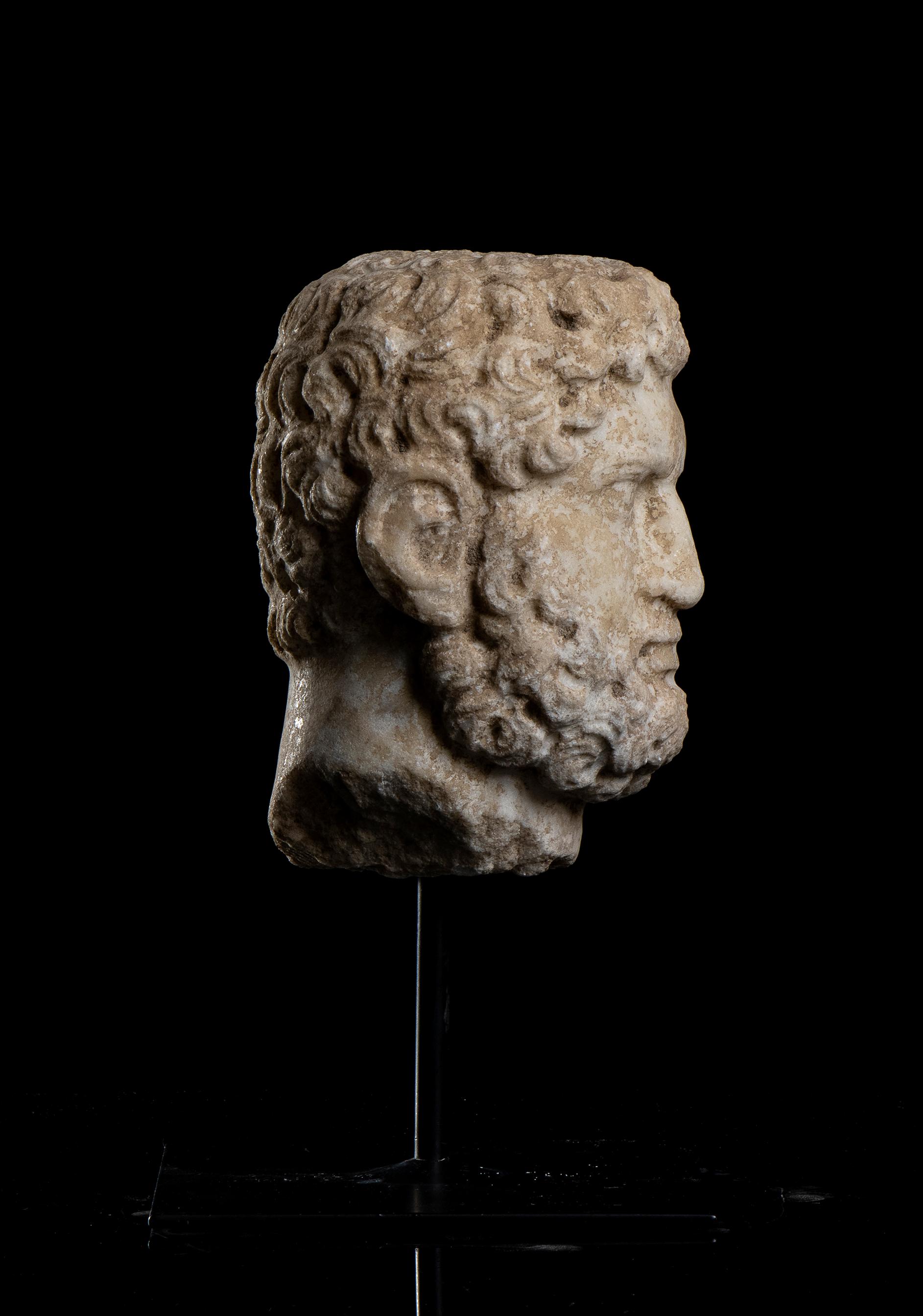 Portrait Sculpture of Roman Emperor Caracalla White Marble Italian Grand Tour  For Sale 5