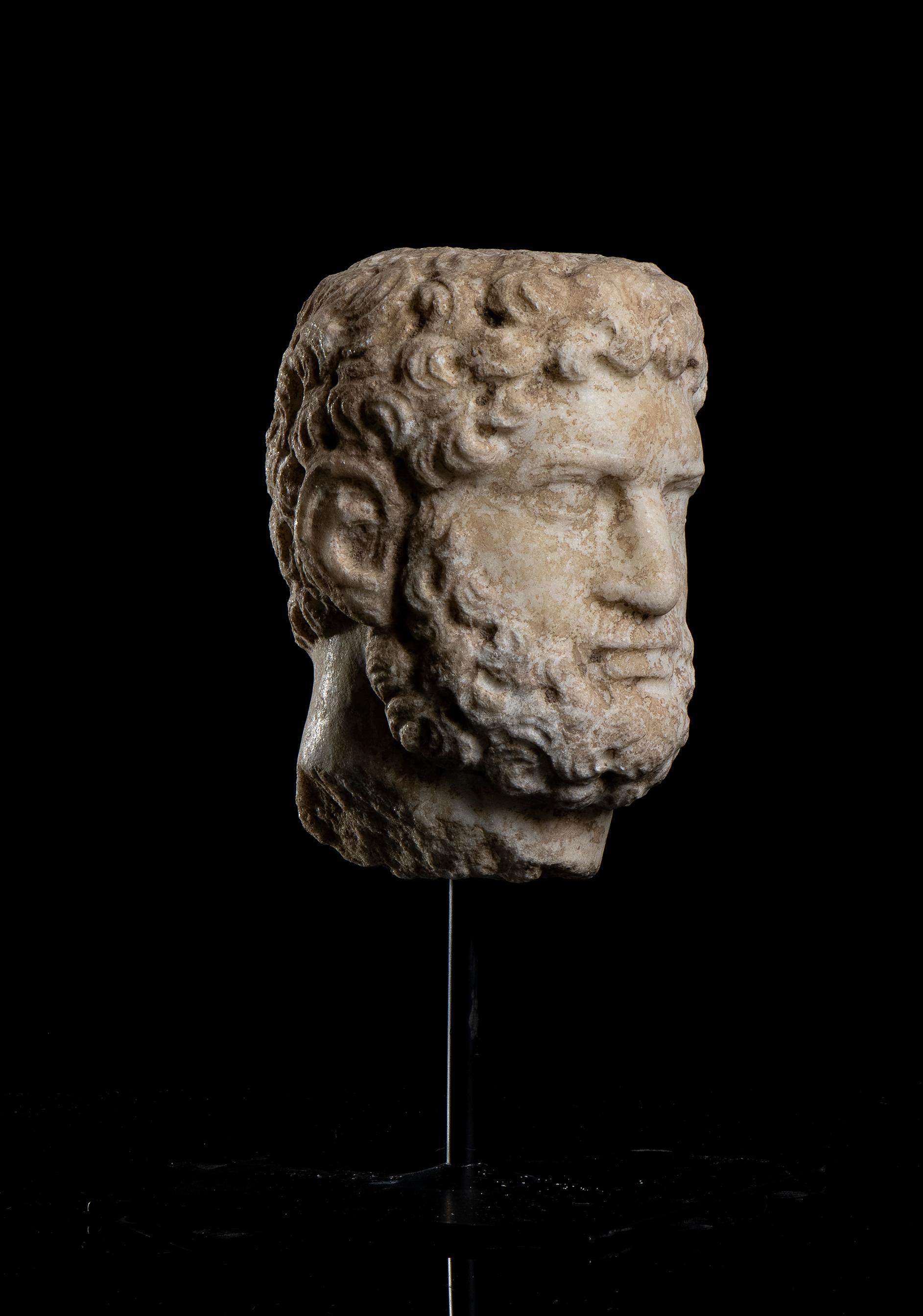 Portrait Sculpture of Roman Emperor Caracalla White Marble Italian Grand Tour  For Sale 5