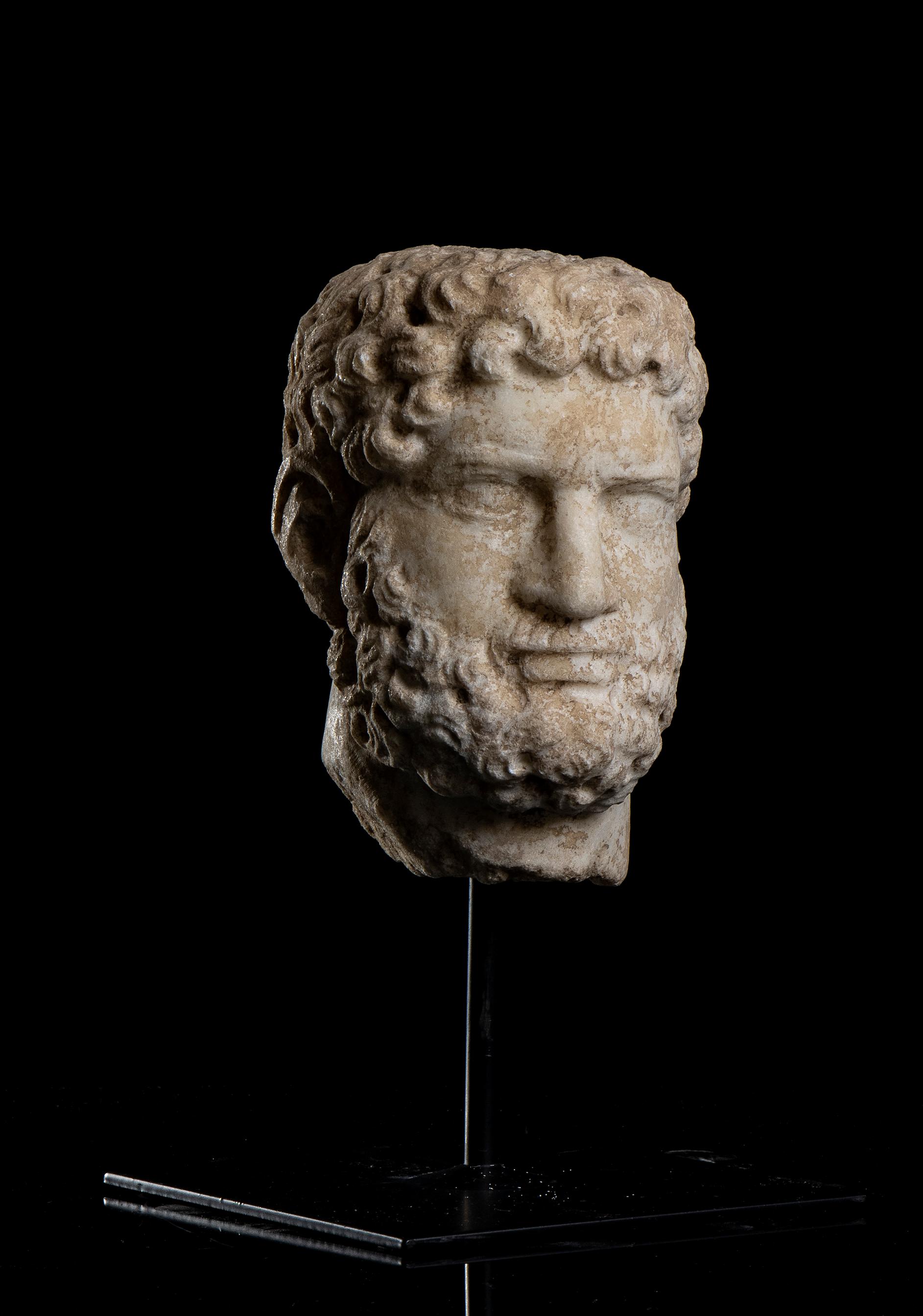 Portrait Sculpture of Roman Emperor Caracalla White Marble Italian Grand Tour  For Sale 7