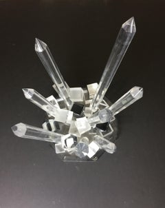 Punte centrali in lucite di grandi dimensioni a forma di quarzo postmoderno