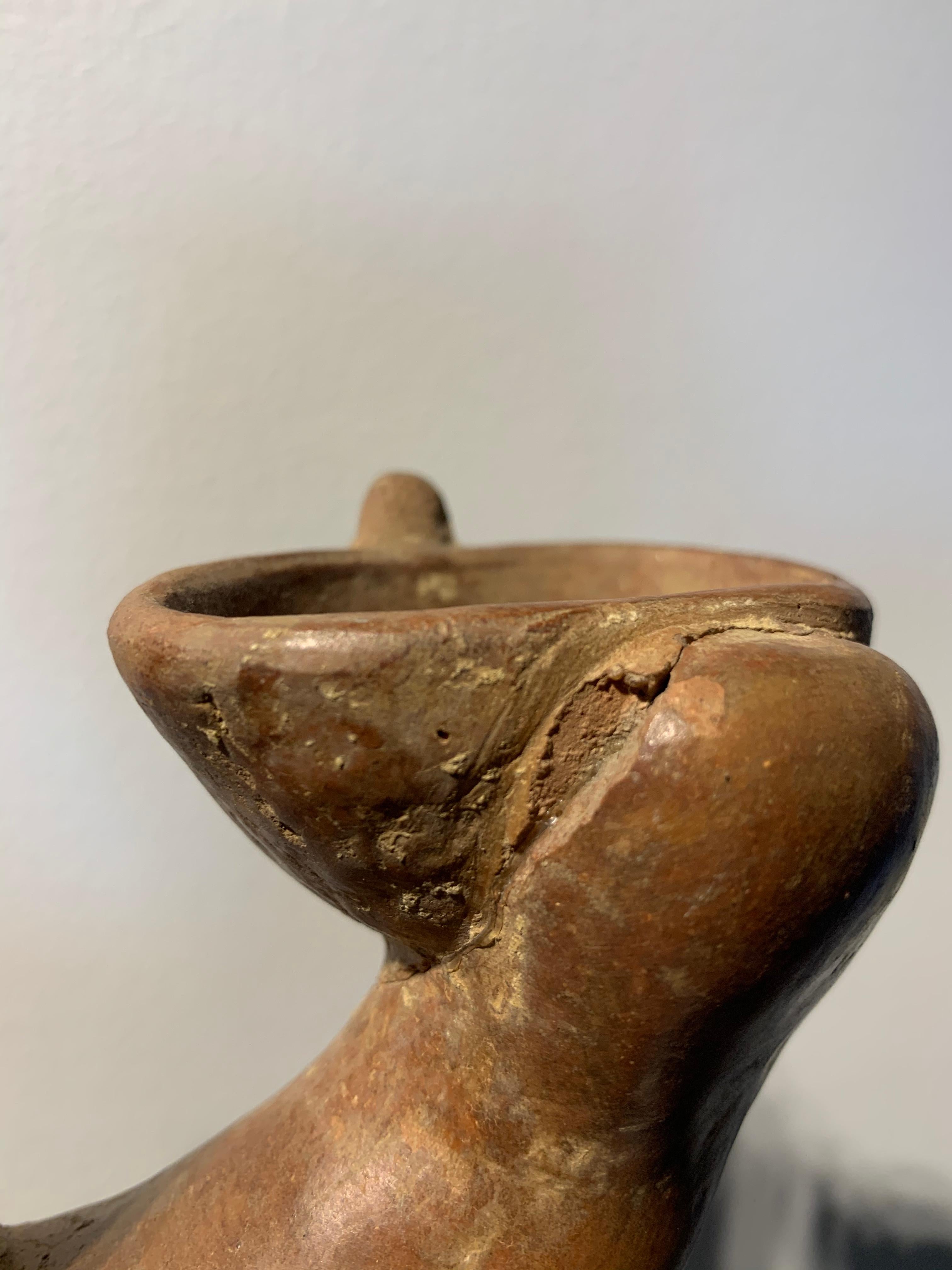 Pre-Columbian Colima Shaman terracotta figure vessel Mexican sculpture  For Sale 4