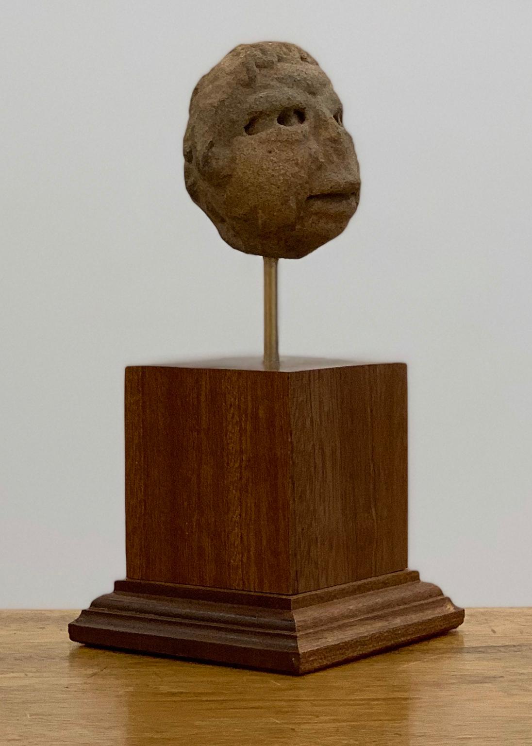 Pre Columbian Mesoamerica clay head, Veracruz Culture Approximatly 600 - 900 BCE - Sculpture by Unknown