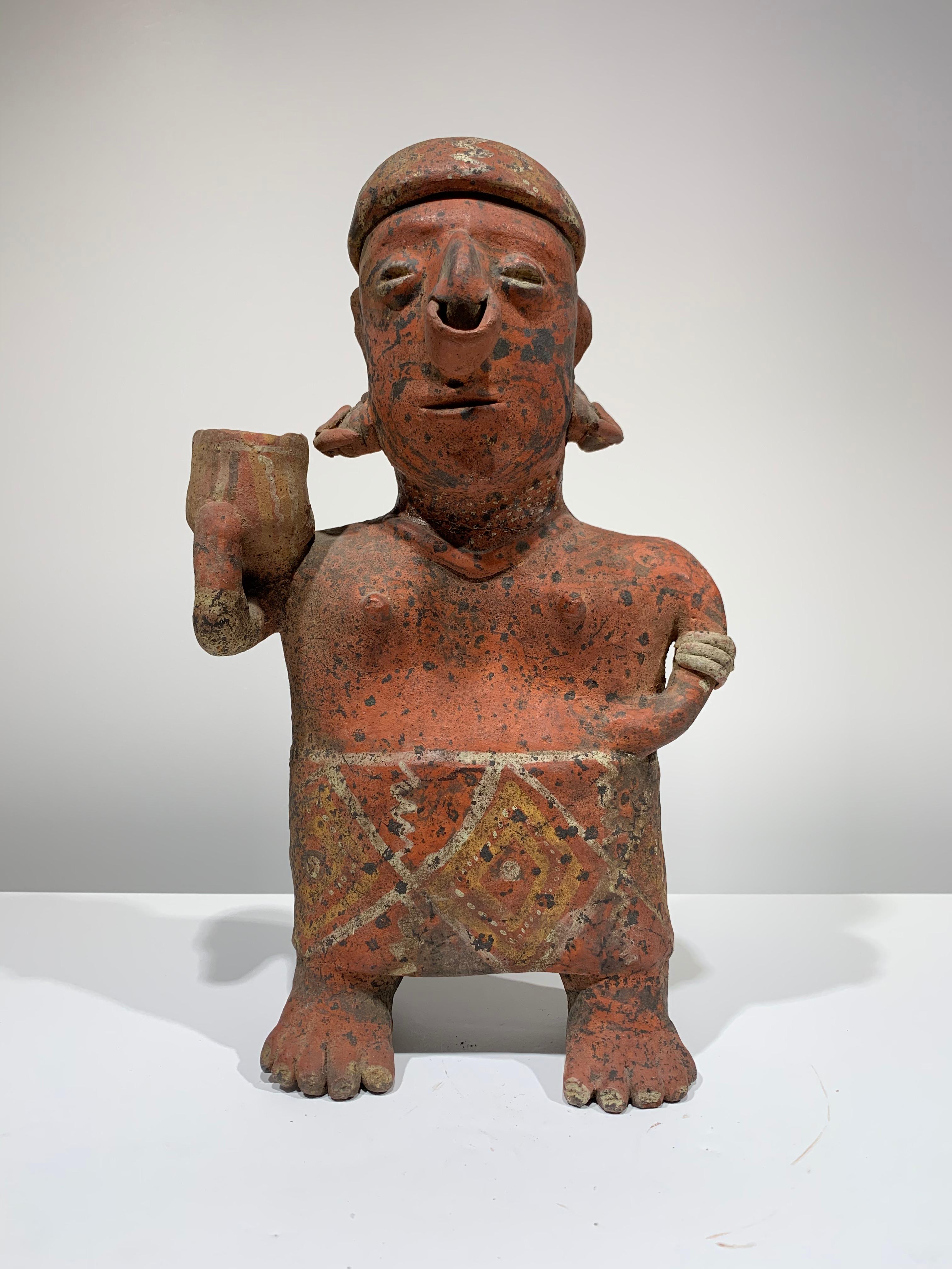 Unknown Abstract Sculpture - Pre-Columbian, West Mexico, Nayarit woman figural sculpture