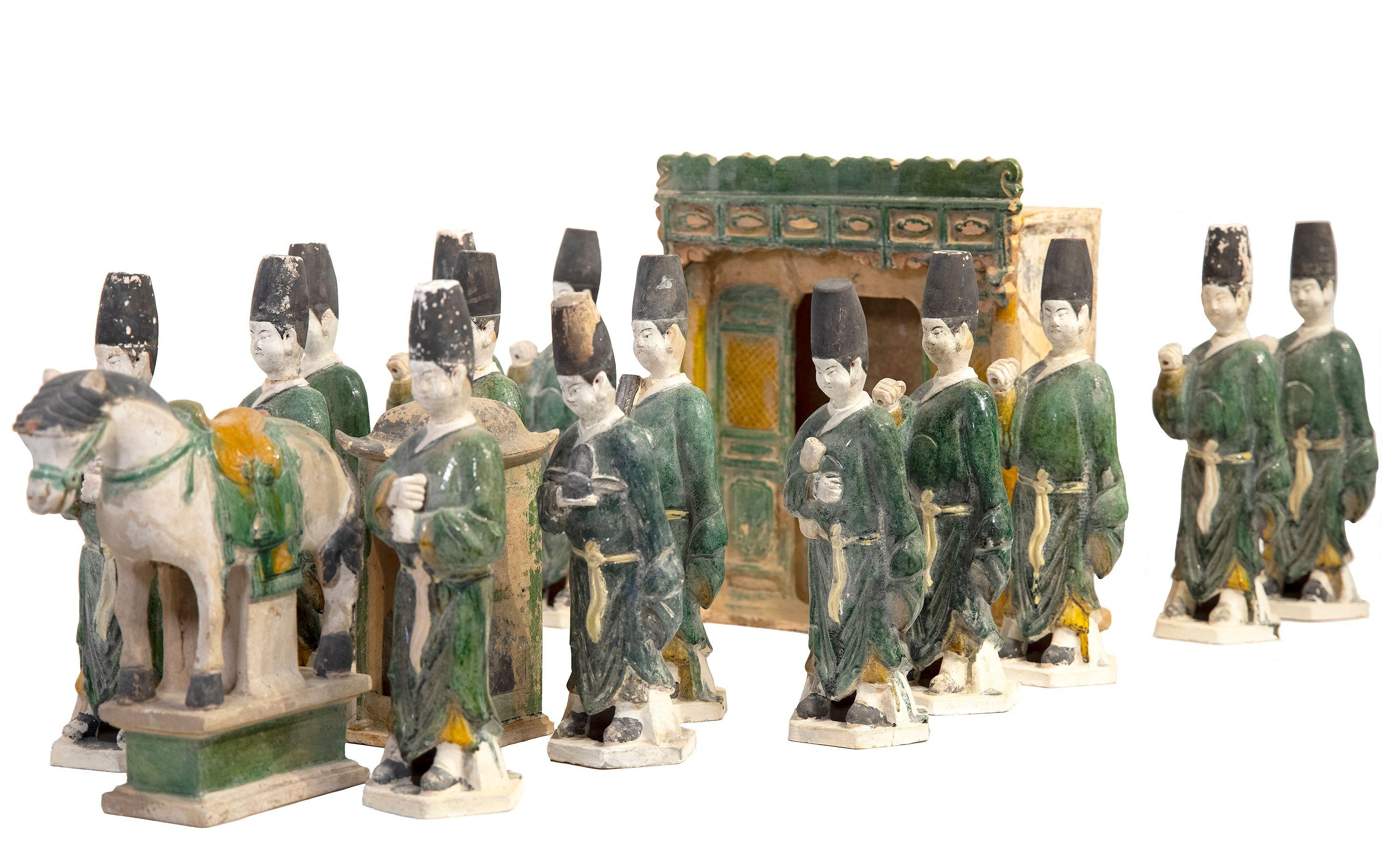 Unknown Figurative Sculpture - Procession, China, Ming Dynasty