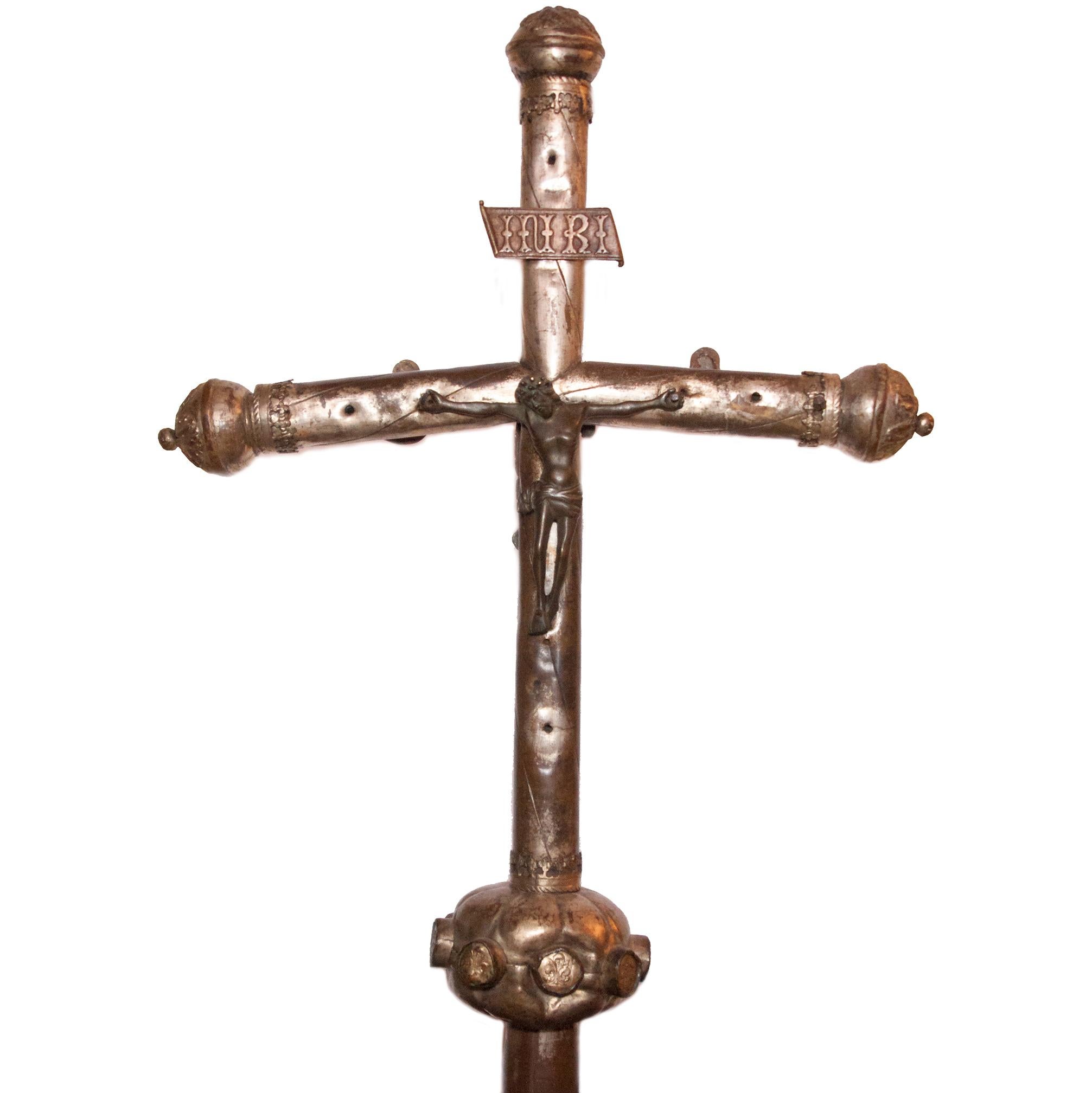 Unknown Figurative Sculpture - Procession cross, early XVI th century