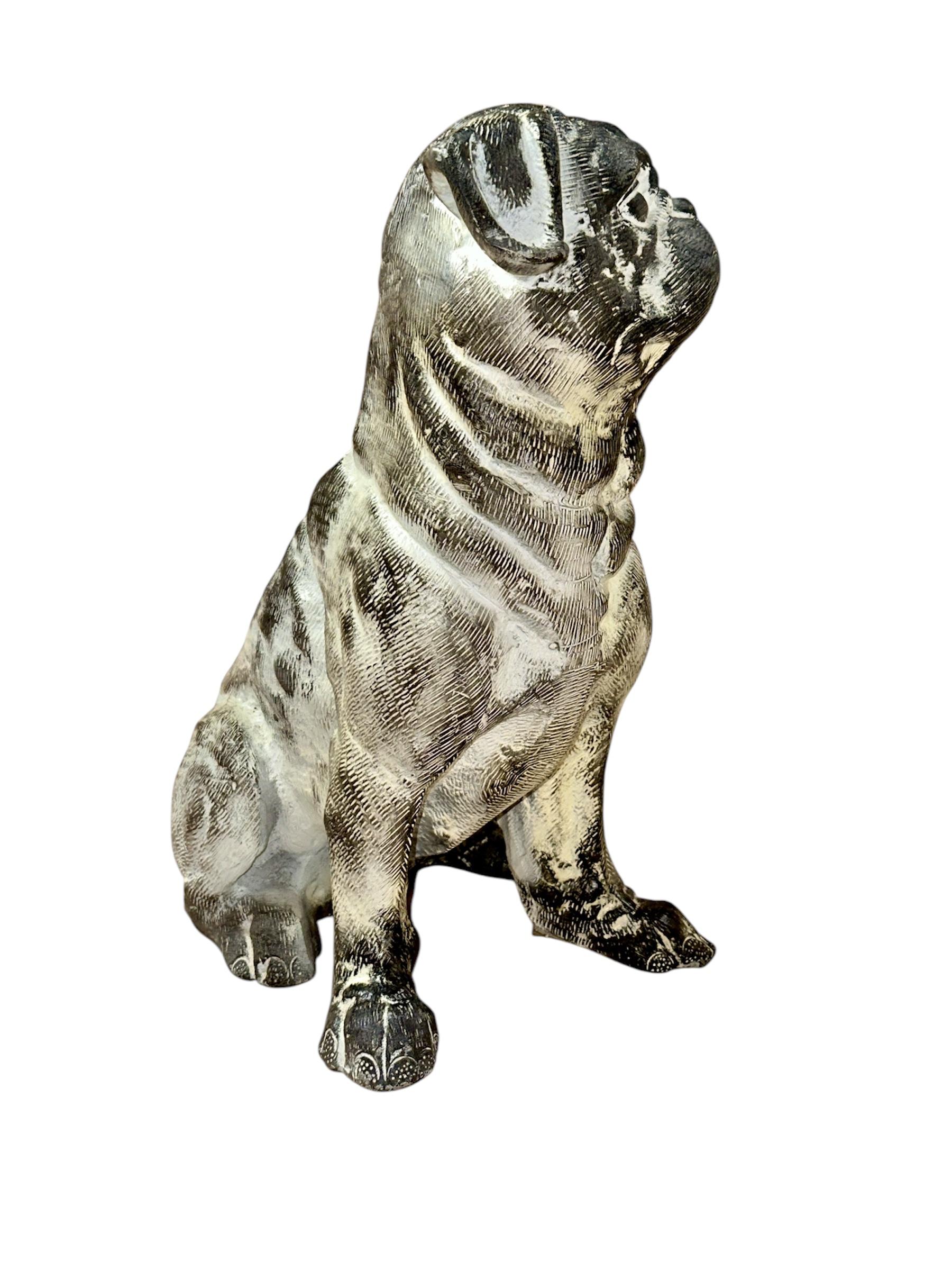 Scultura di cane in alluminio contemporanea - dipinta a mano - Sculpture di Unknown