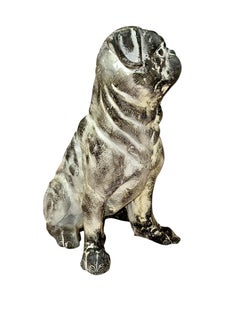 Contemporary Aluminium Dog Sculpture- Hand Painted