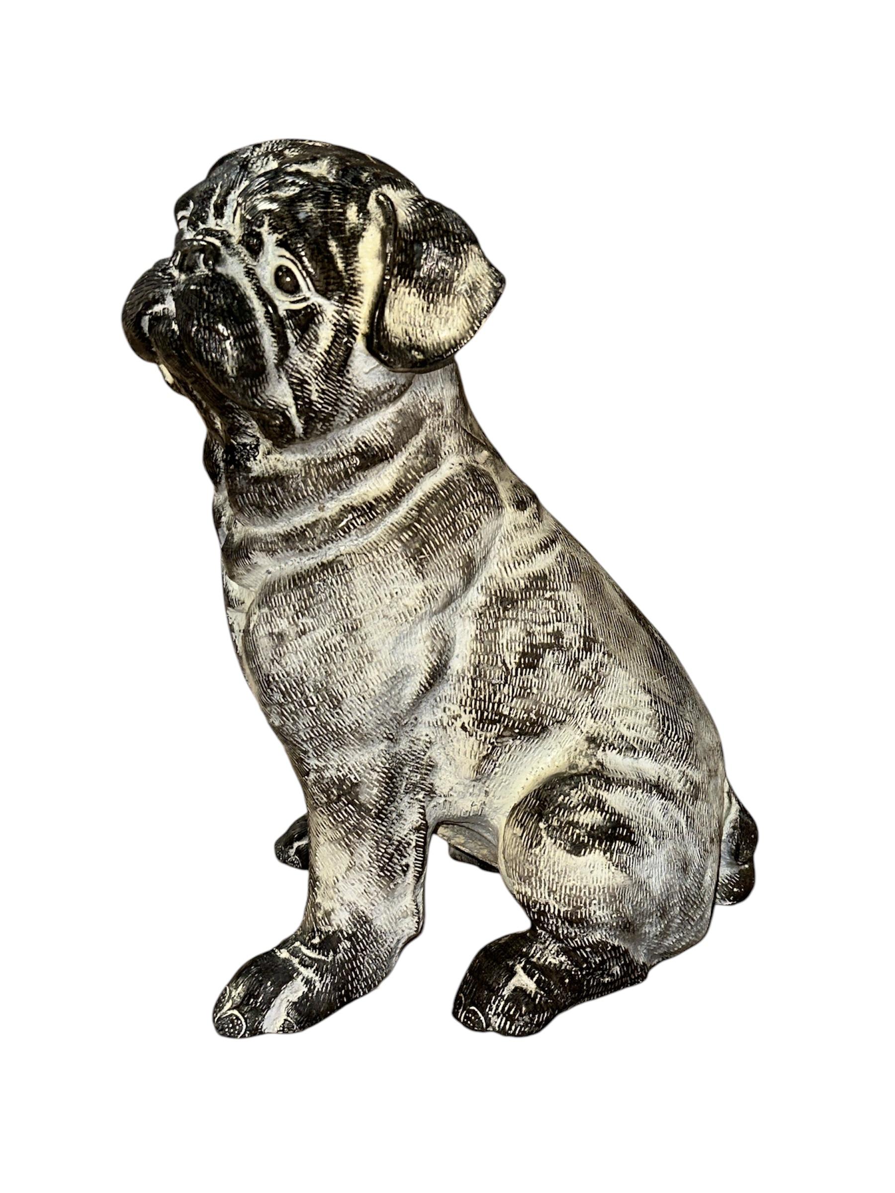 Contemporary Aluminium Dog Sculpture- Hand Painted