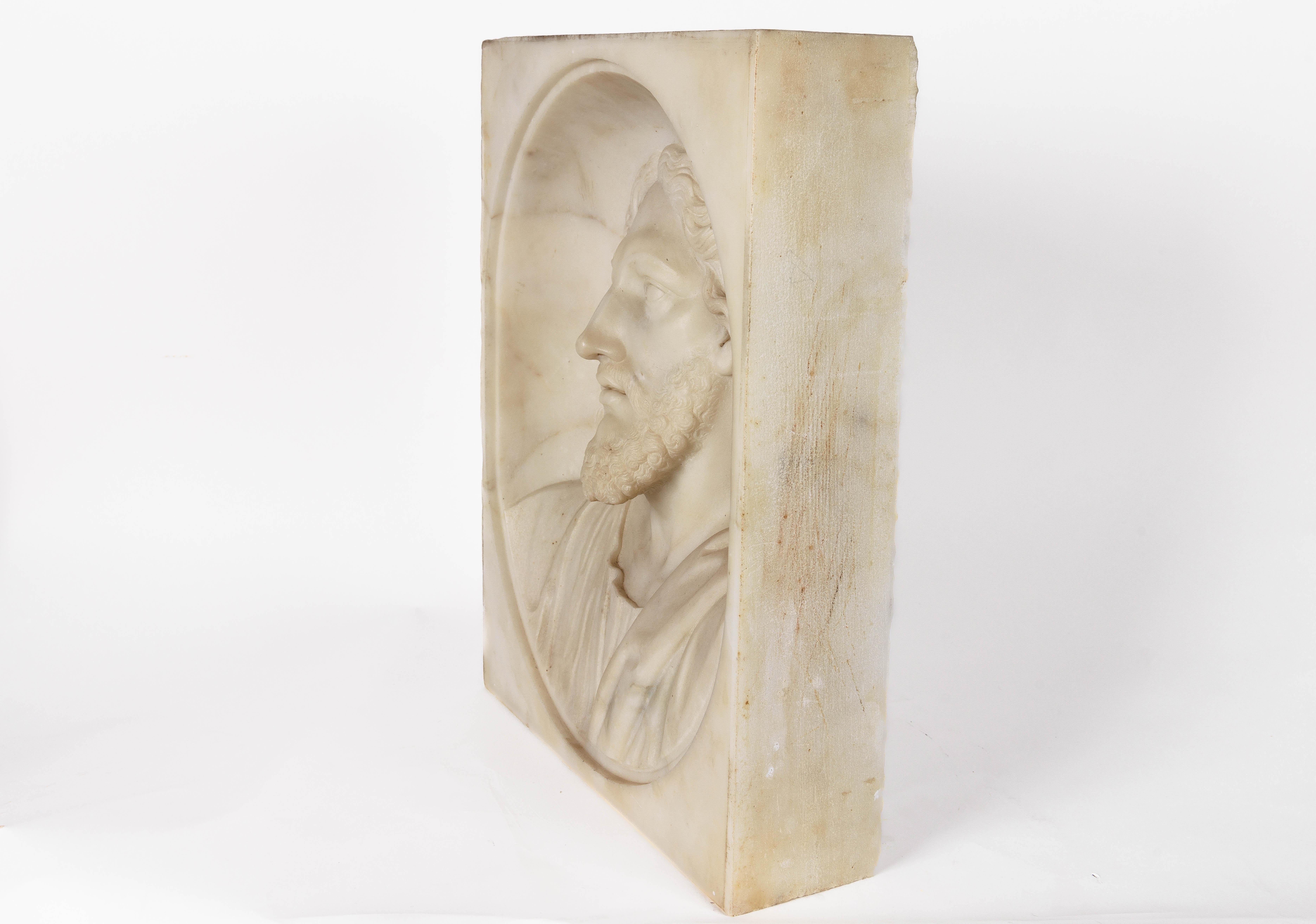 Rare and Important Italian White Marble Bust Sculpture of Jesus Christ, C. 1850 For Sale 8