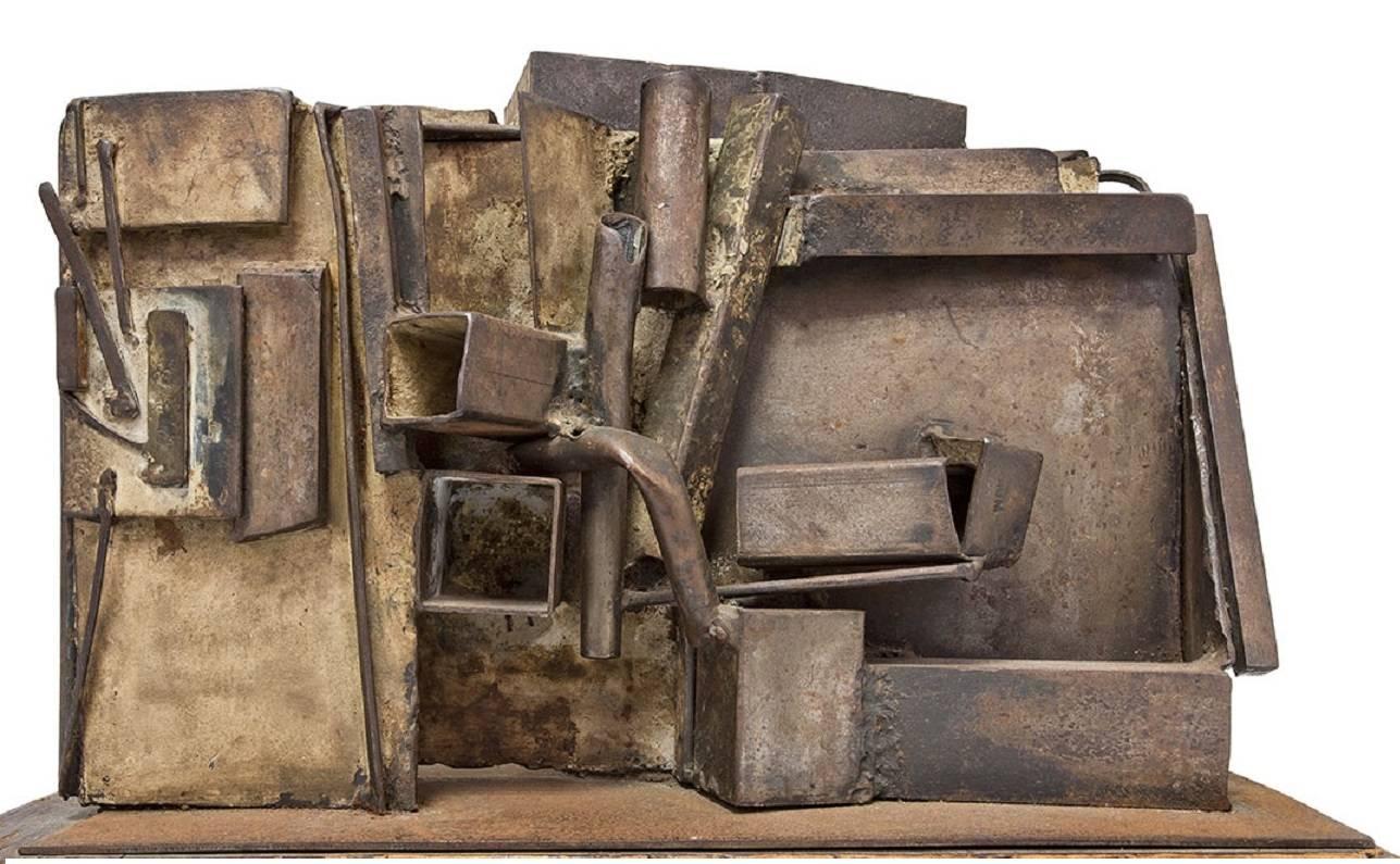Unknown Abstract Sculpture - Rare Large Abstract Expressionist Welded Assemblage Sculpture 