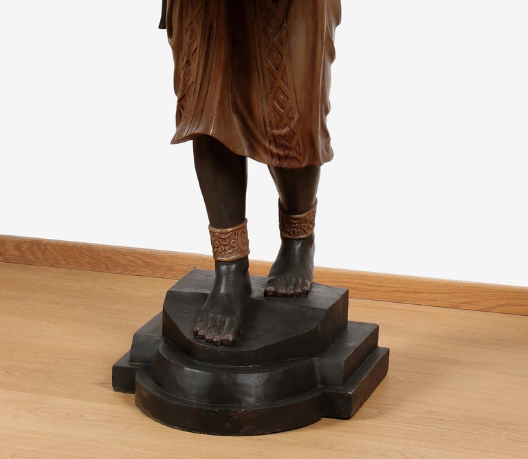 Life-size advertising Figure from a former German grocery store around 1900 - Brown Figurative Sculpture by Unknown