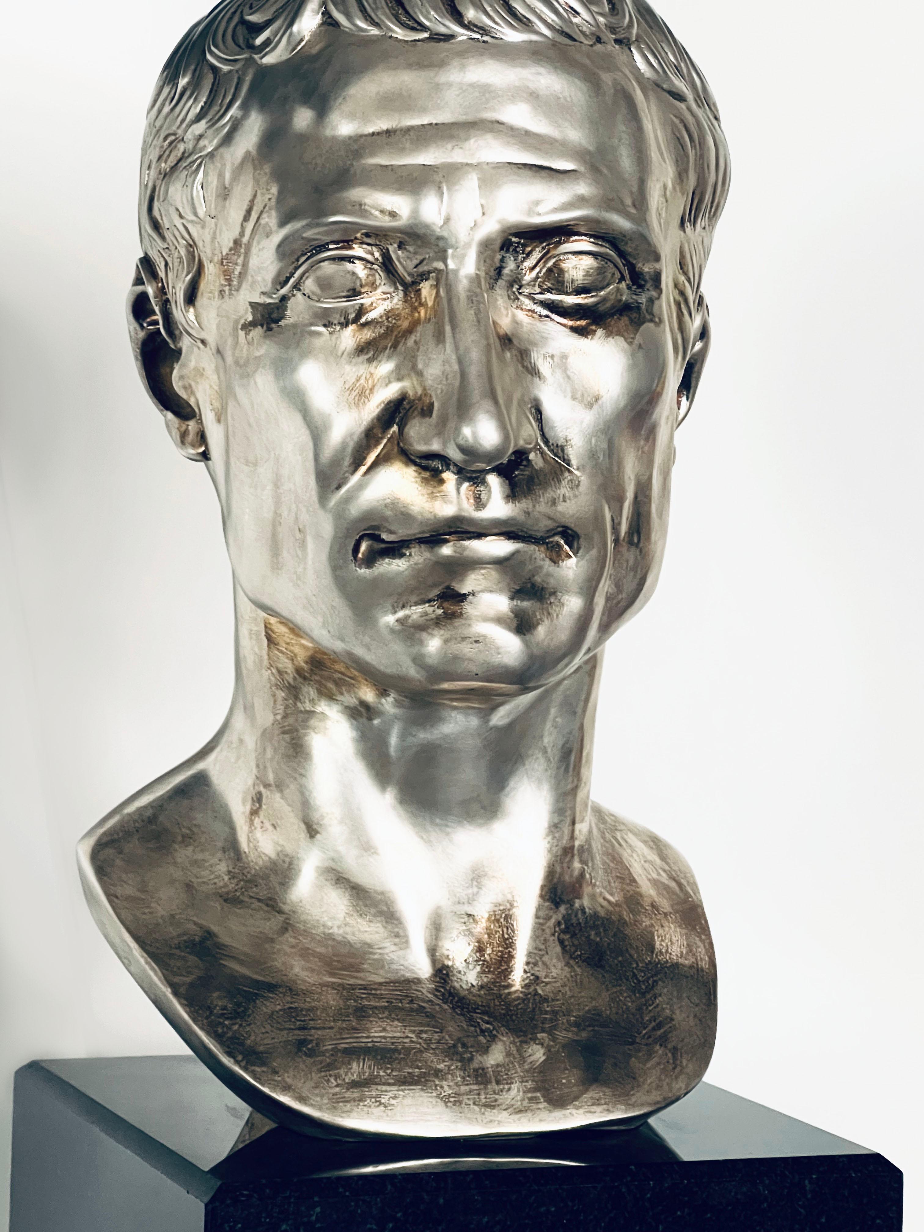 julius caesar silver bust