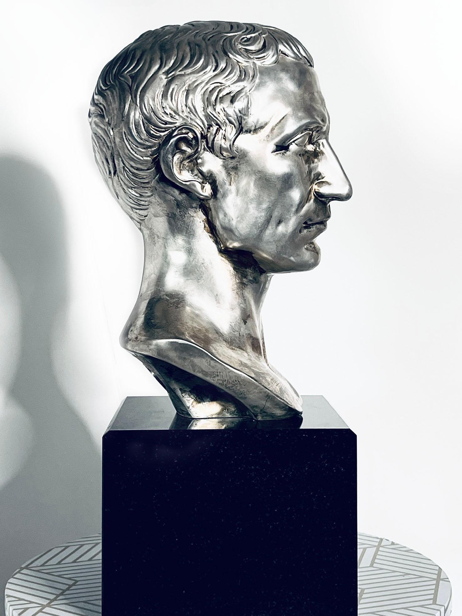 silver caesar bust