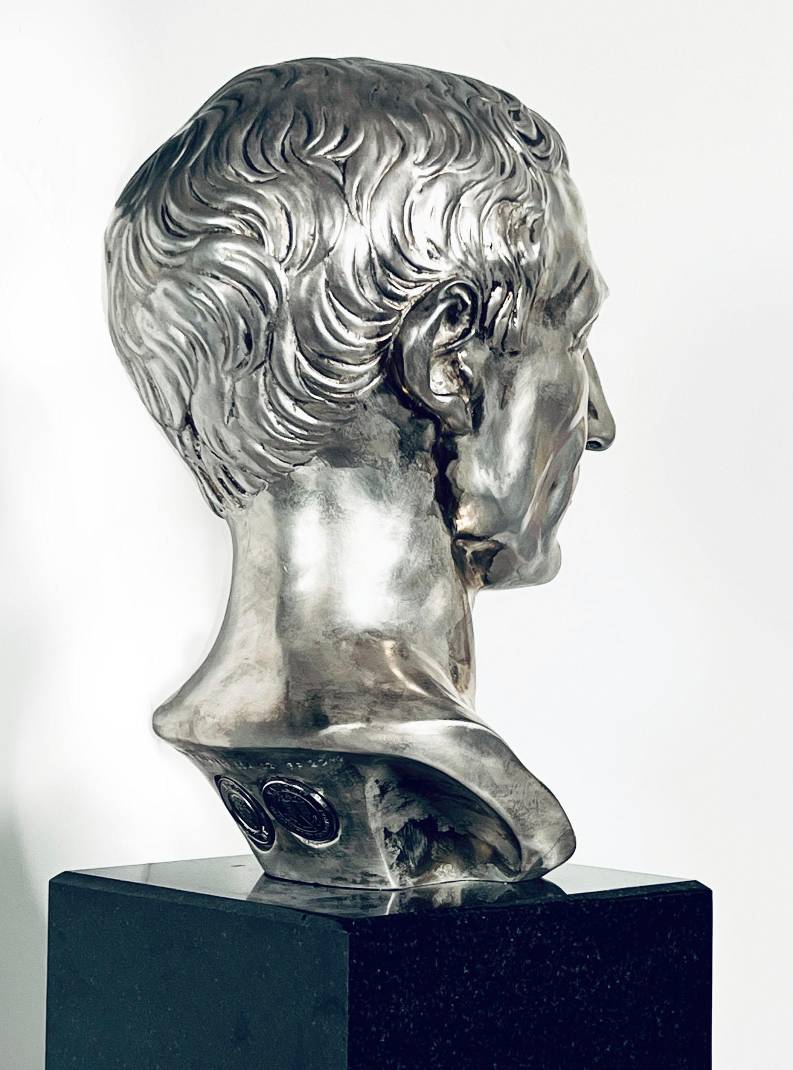 
Pure Silver Caesar Bust from the Vatican Collection from Arte Divine. This bust is the first cast of only five ever created, It is 505 ounces of solid pure silver.  This artwork retails for 70k when it was available in galleries.  

This is a