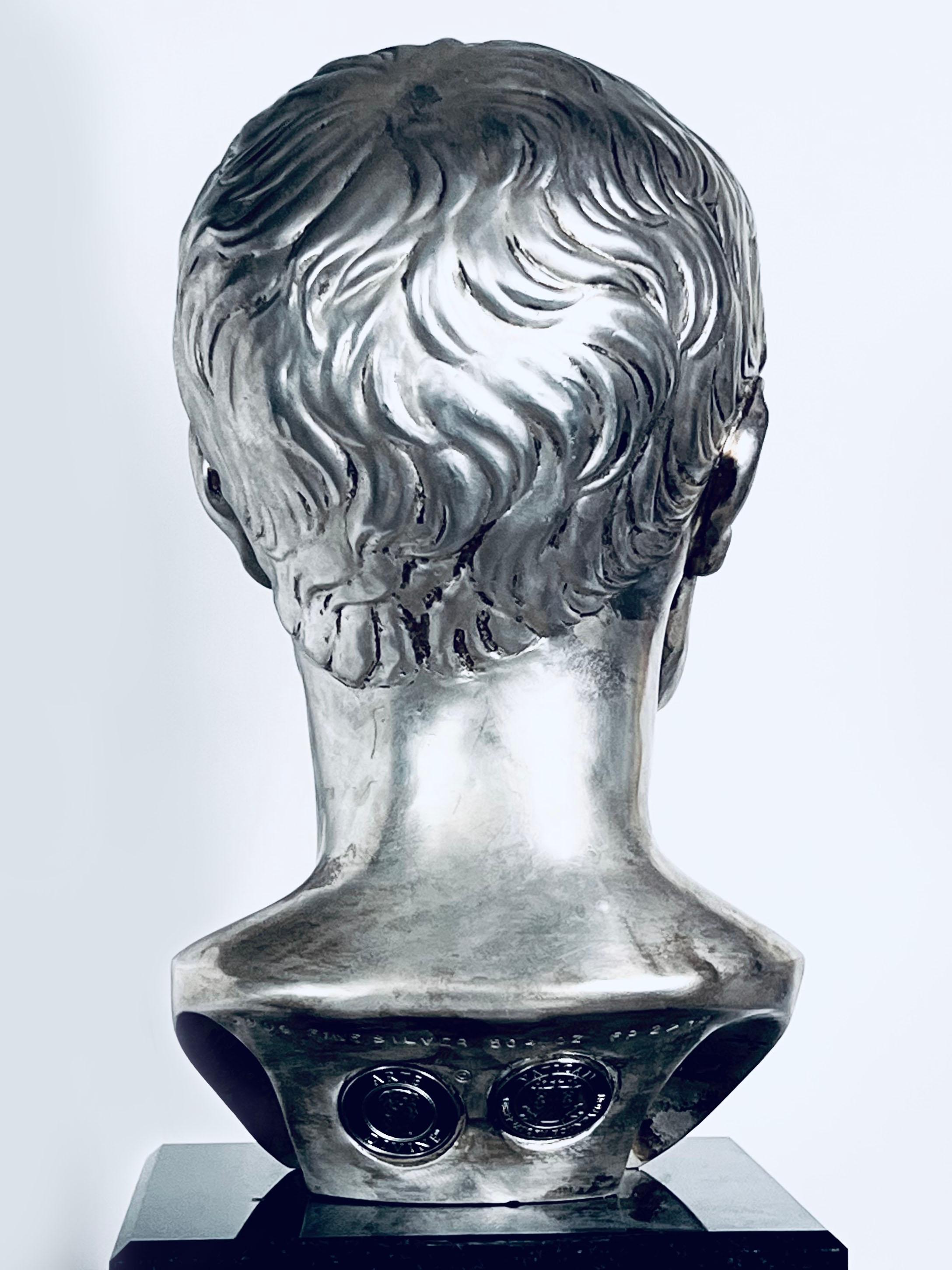 Pure Silver Julius Caesar Bust by Arte Divine 2