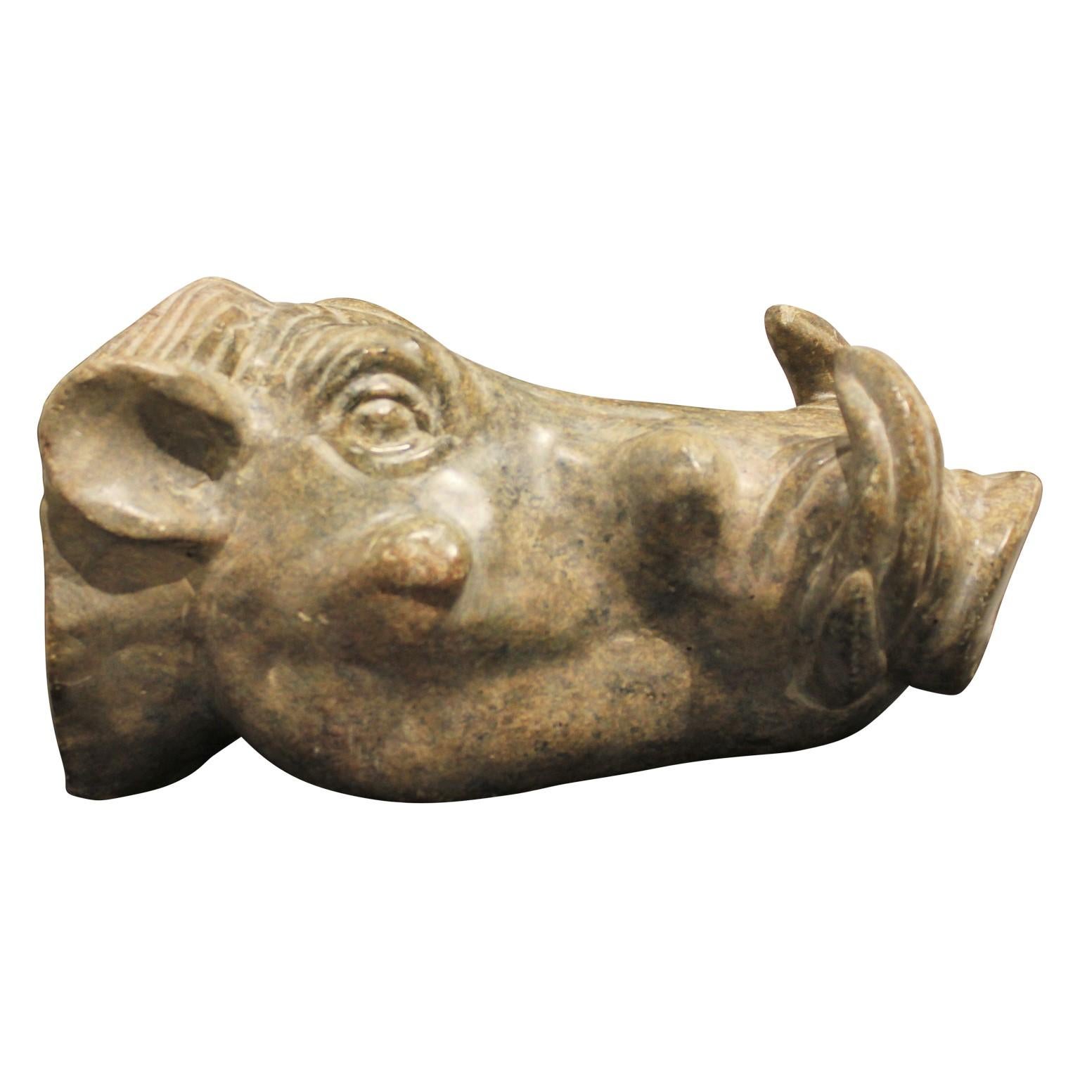 Realistic Boar Head  - Sculpture by Unknown