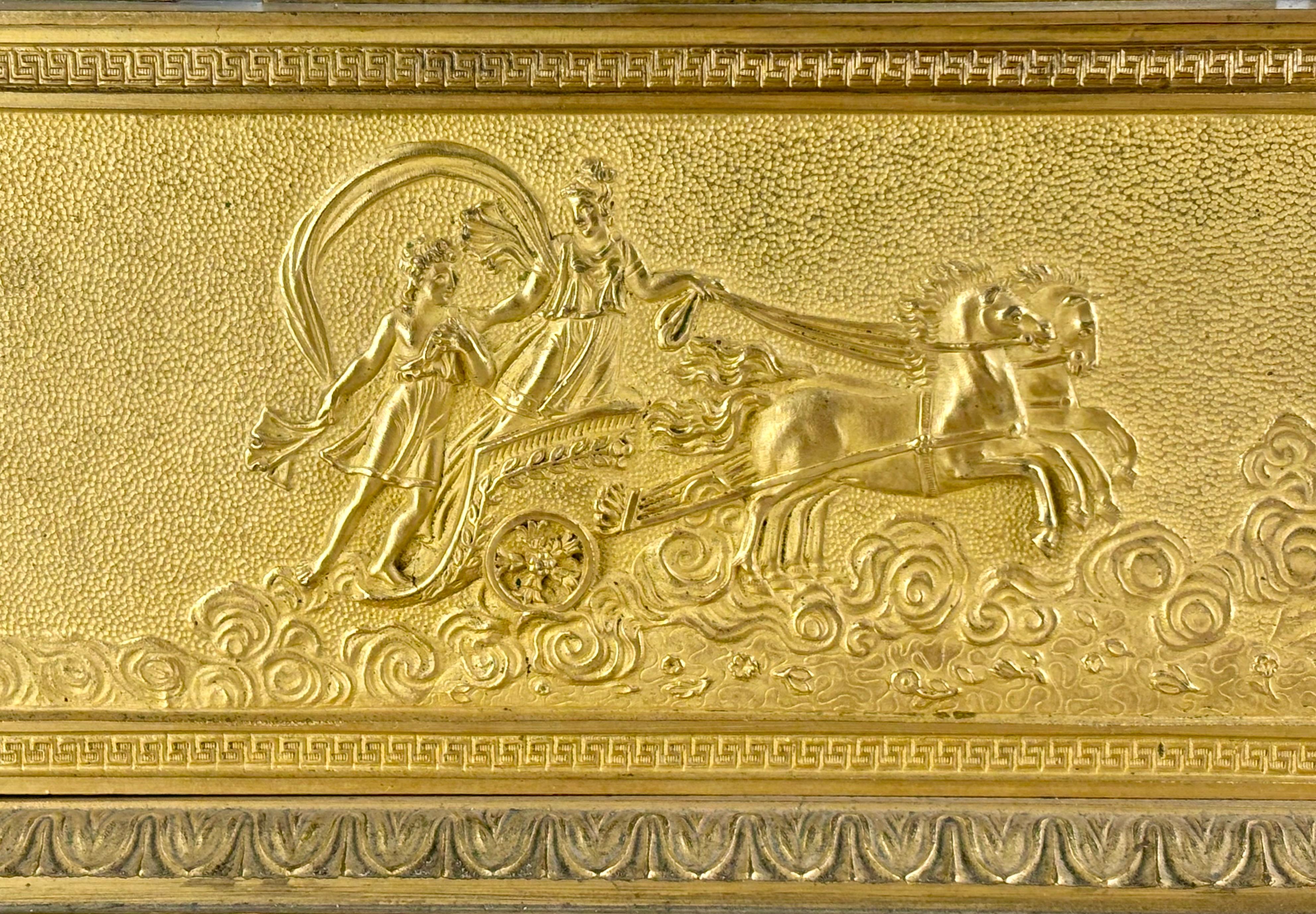 RELOJ SOBREMESA IMPERIO - BRONCE DORADO AL MERCURIO - FRANCIA 1810-15 For Sale 8
