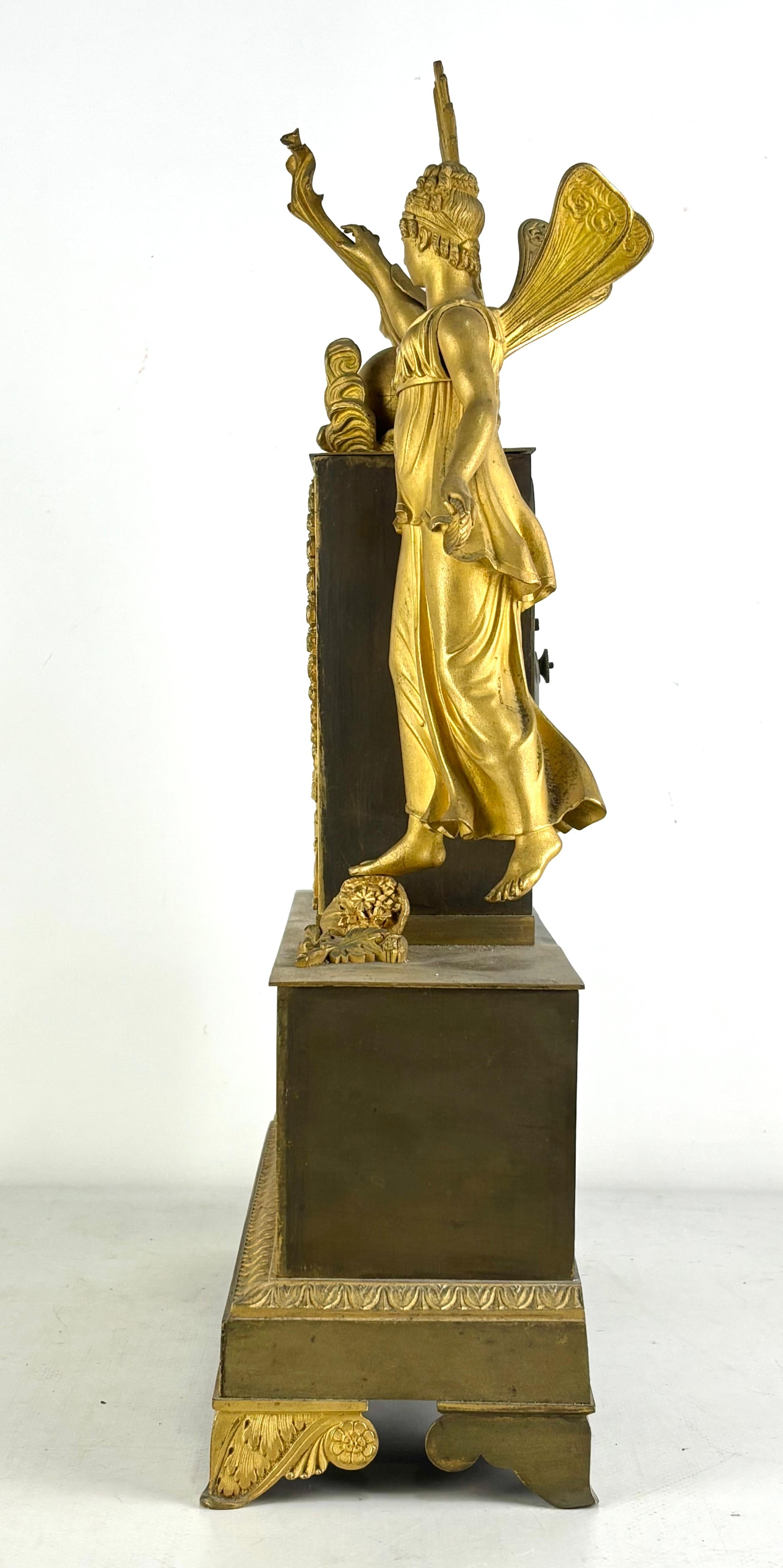 RELOJ SOBREMESA IMPERIO - BRONCE DORADO AL MERCURIO - FRANCIA 1810-15 For Sale 9