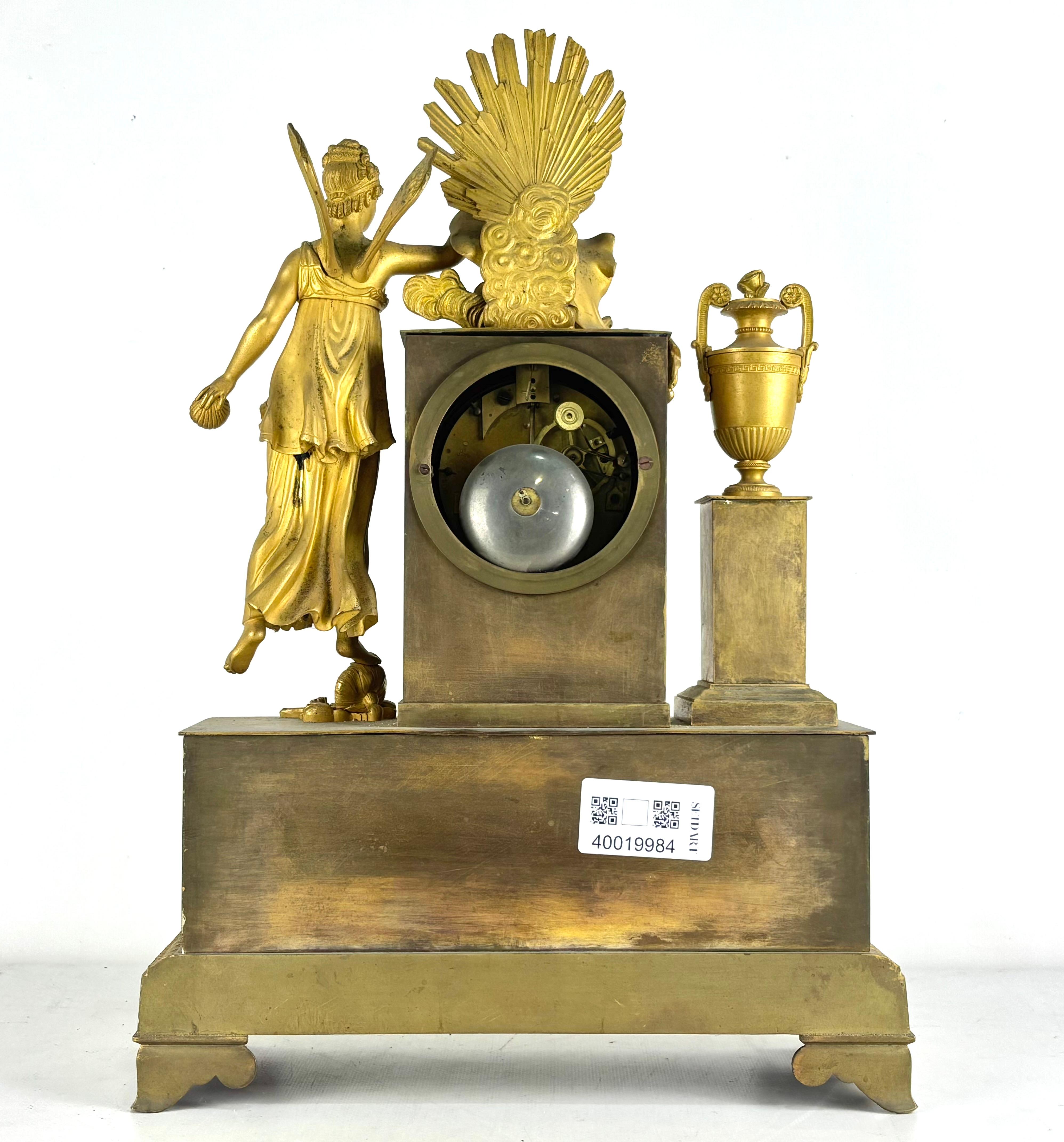 RELOJ SOBREMESA IMPERIO - BRONCE DORADO AL MERCURIO - FRANCIA 1810-15 For Sale 10