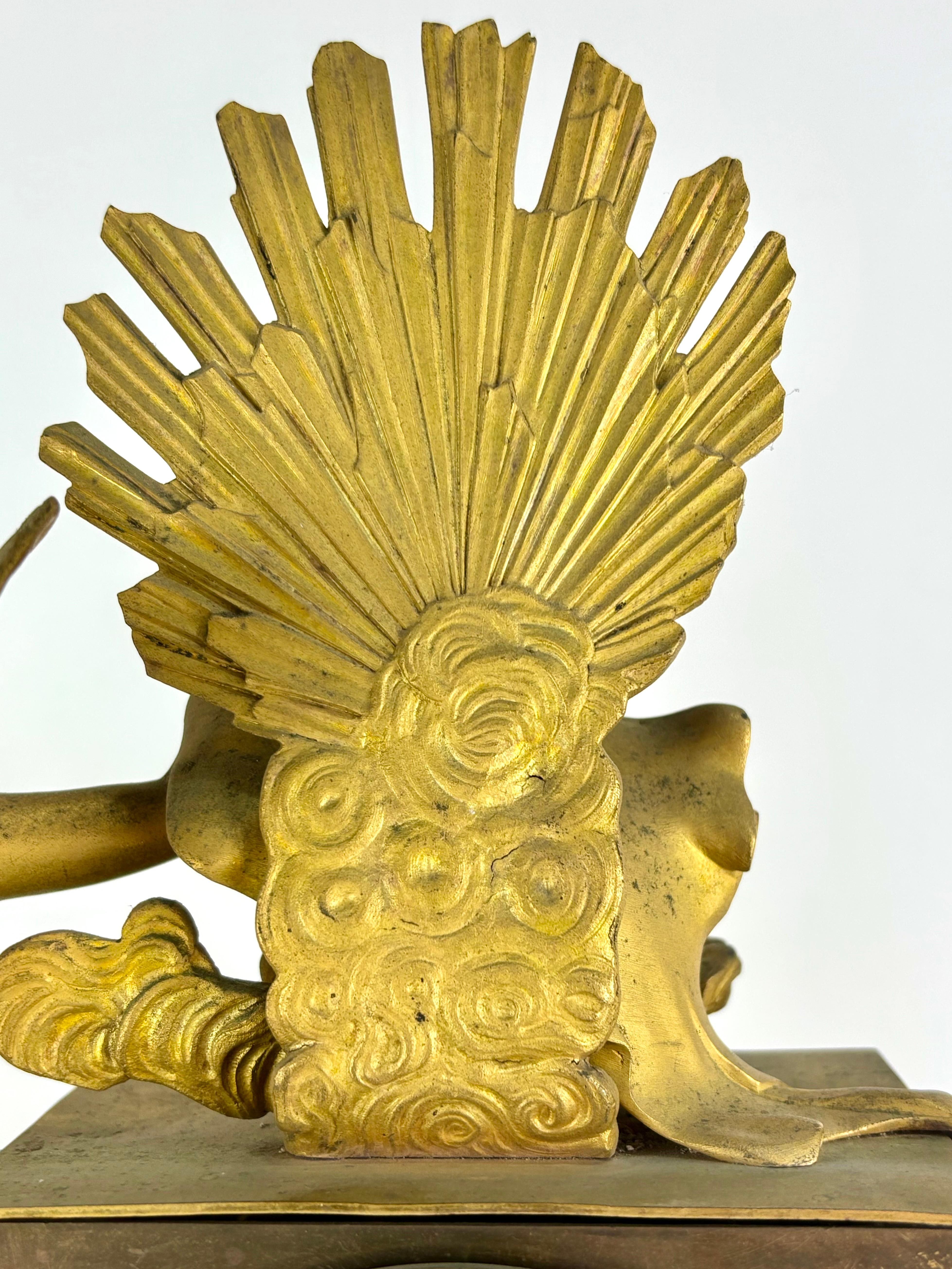 RELOJ SOBREMESA IMPERIO - BRONCE DORADO AL MERCURIO - FRANCIA 1810-15 For Sale 12