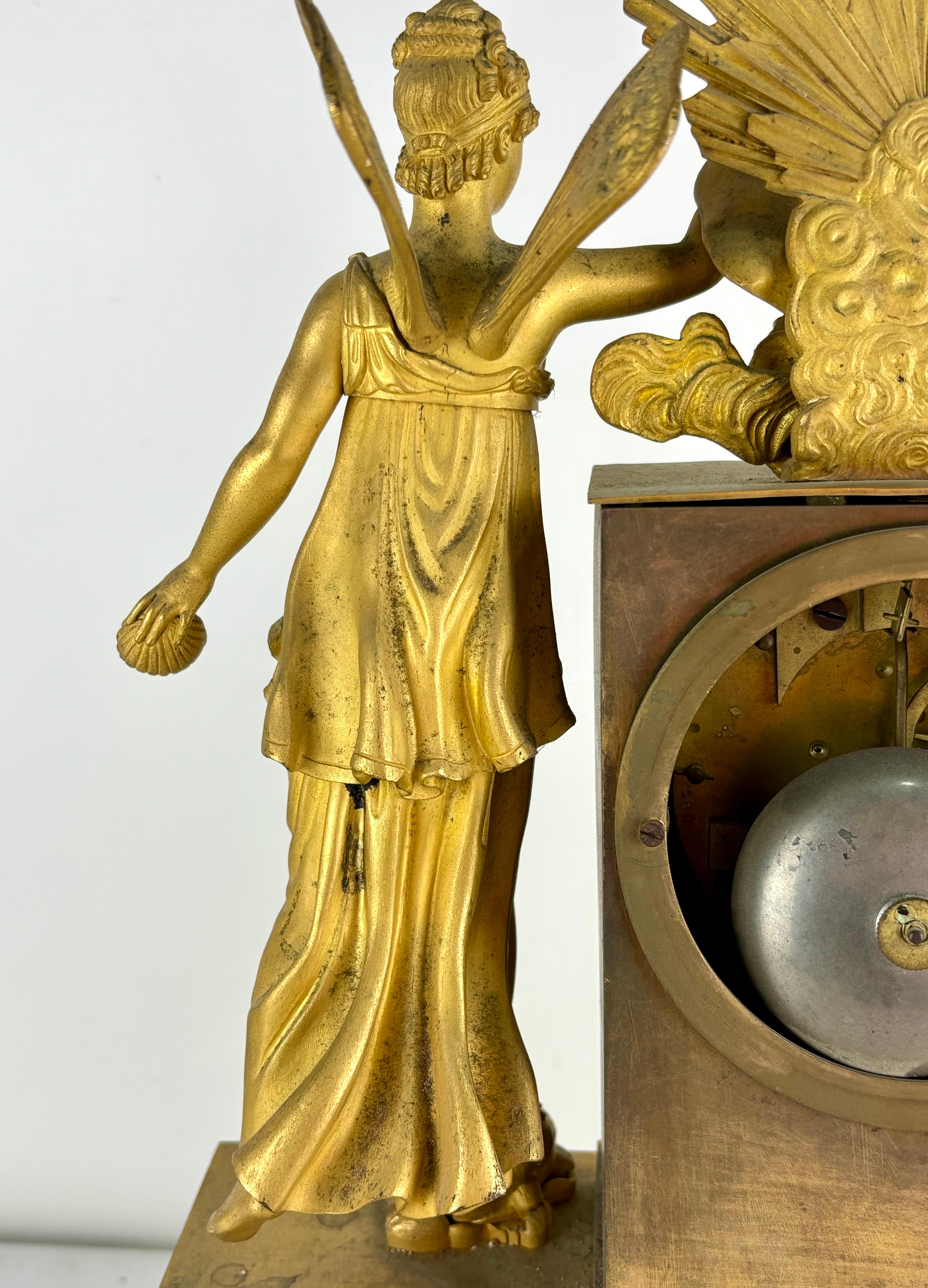 RELOJ SOBREMESA IMPERIO - BRONCE DORADO AL MERCURIO - FRANCIA 1810-15 For Sale 13