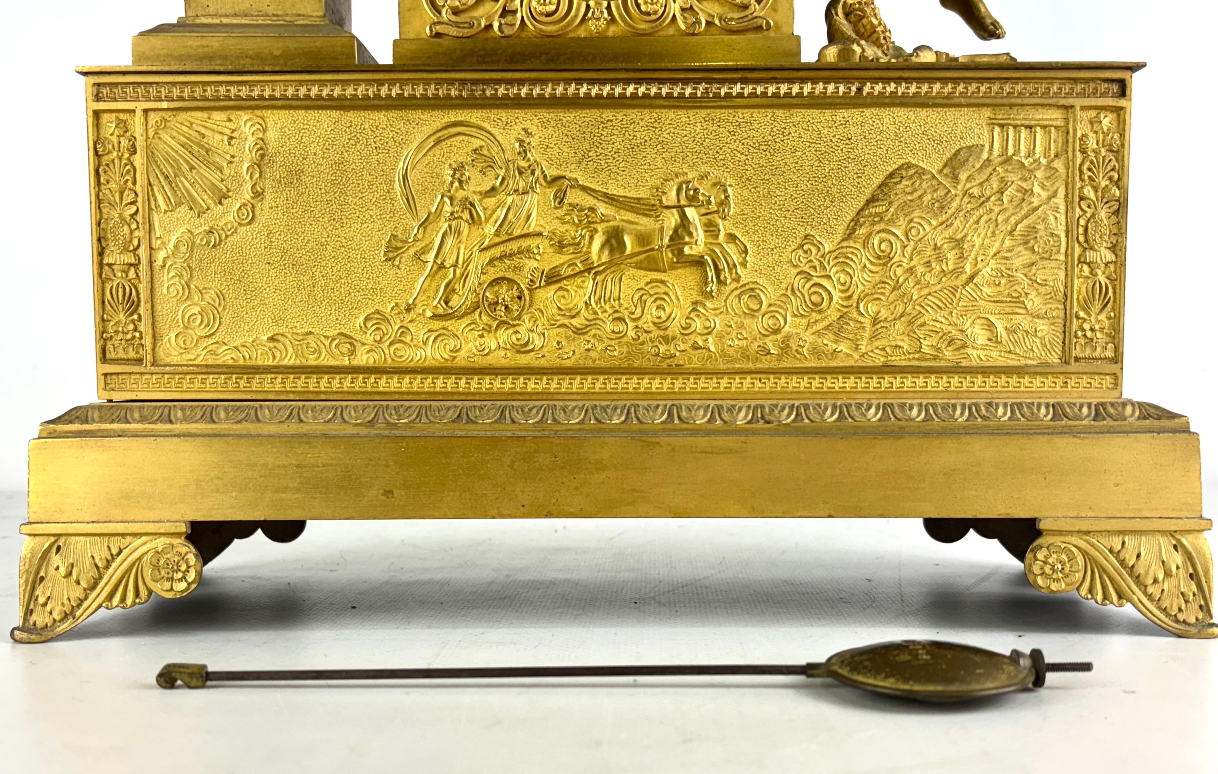 RELOJ SOBREMESA IMPERIO - BRONCE DORADO AL MERCURIO - FRANCIA 1810-15 For Sale 1