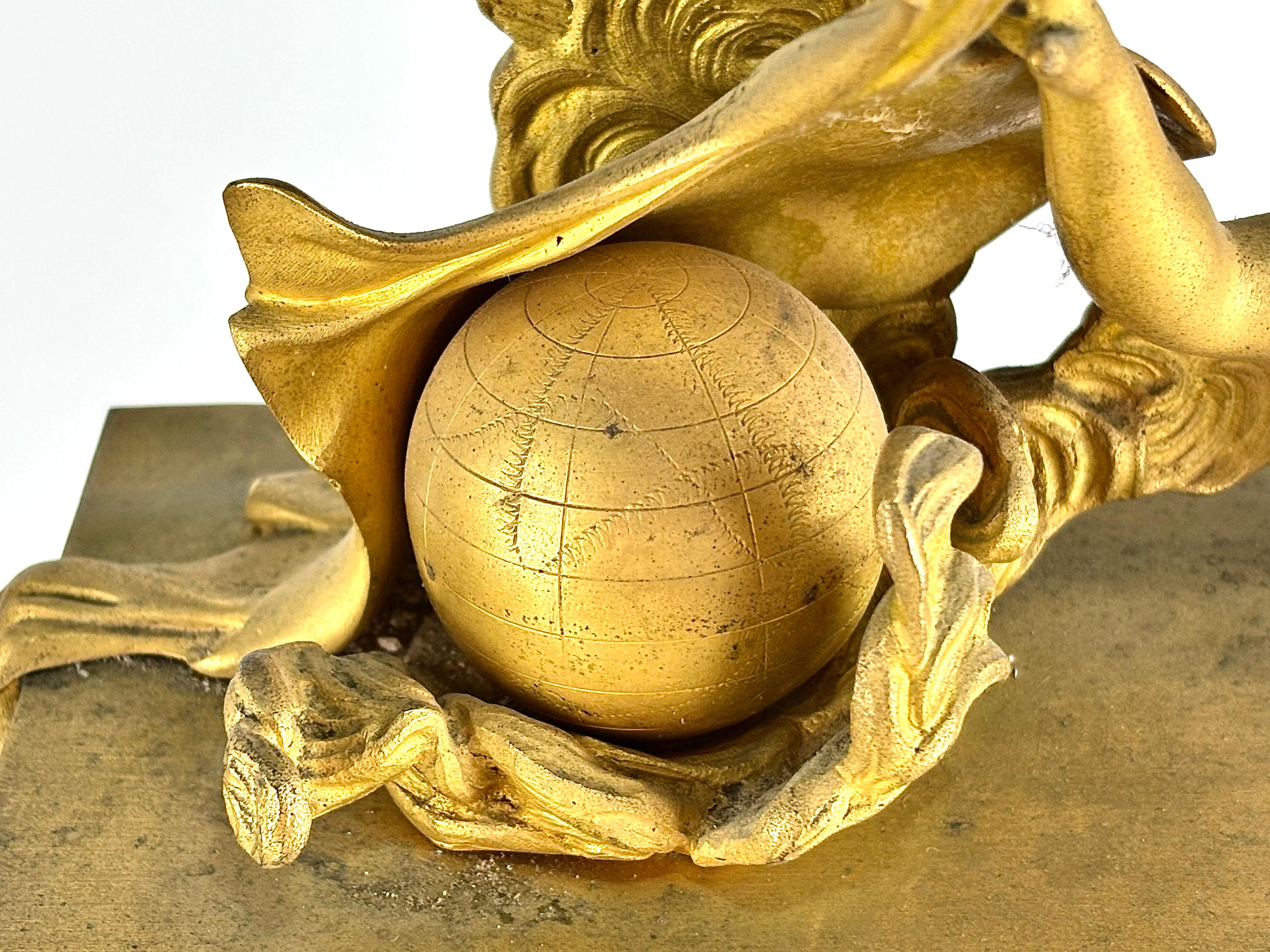 RELOJ SOBREMESA IMPERIO - BRONCE DORADO AL MERCURIO - FRANCIA 1810-15 For Sale 3