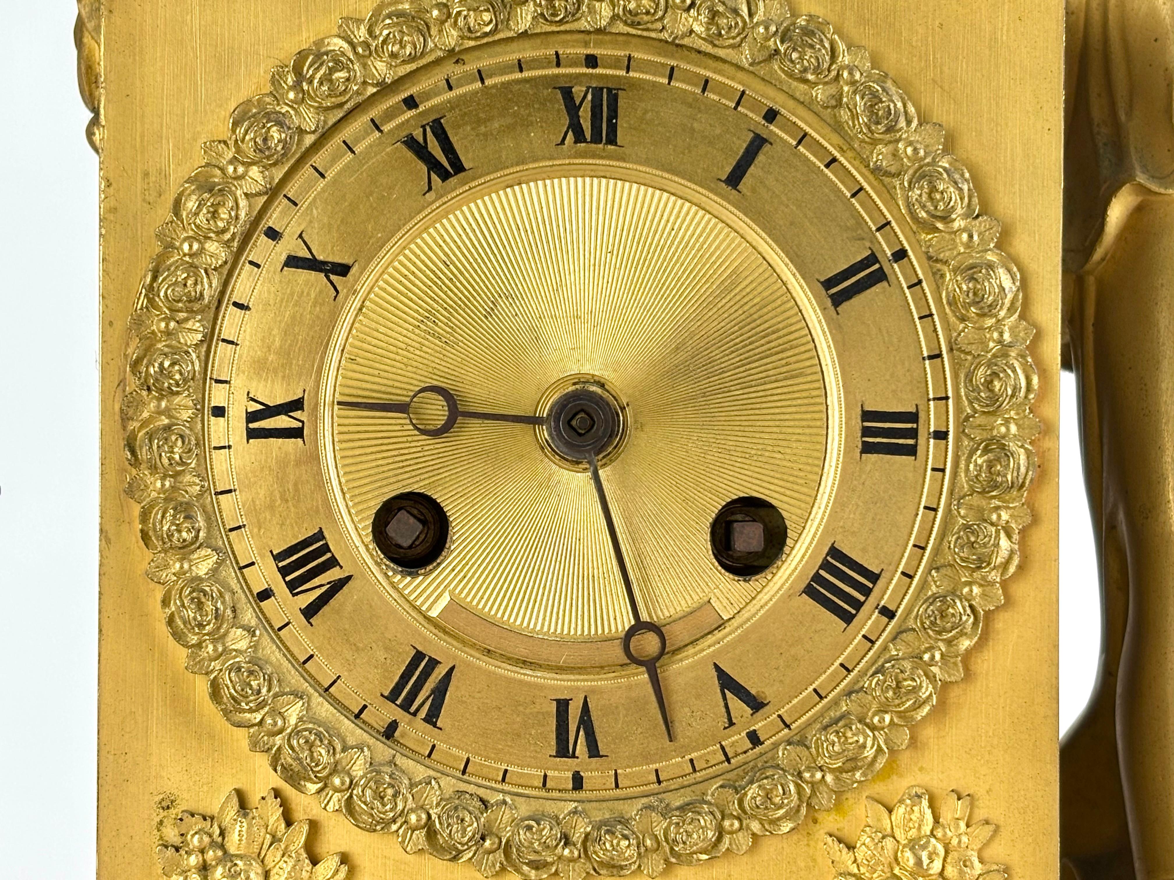 RELOJ SOBREMESA IMPERIO - BRONCE DORADO AL MERCURIO - FRANCIA 1810-15 For Sale 5