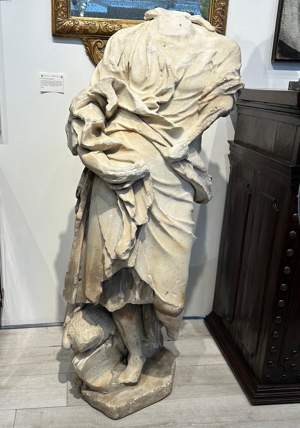 Renaissance Era Marble Figure Fragment - Sculpture by Unknown