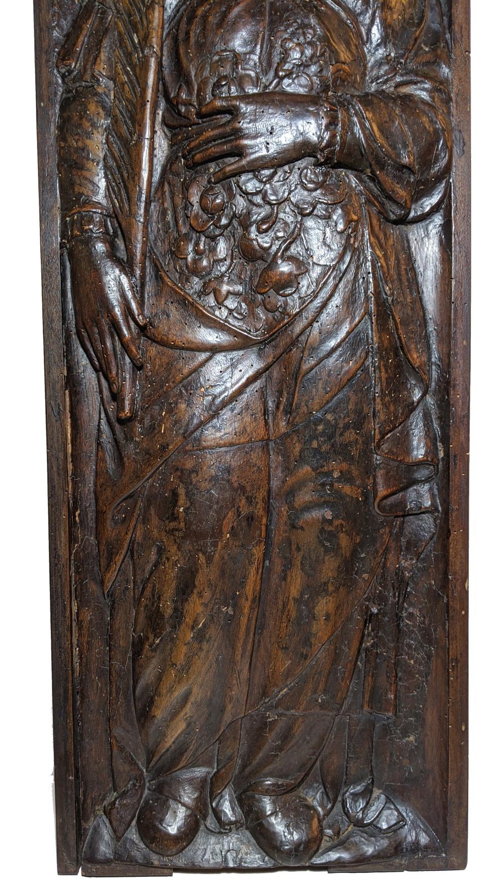 Renaissance Panel - St. Elizabeth Of Hungary - Sculpture by Unknown