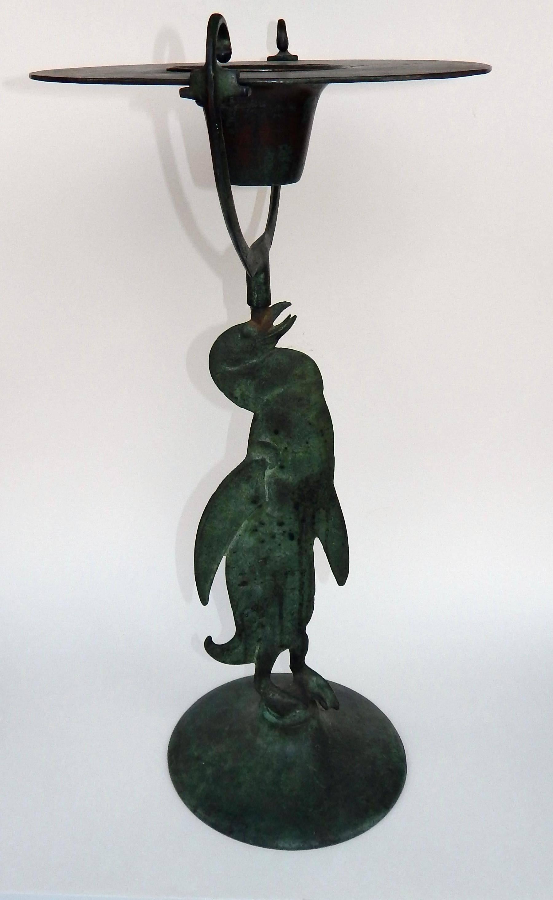 Robert Garret Thew American Sculptor Rare Art Deco Bronze Cigar Stand, Penguin - Sculpture by Unknown