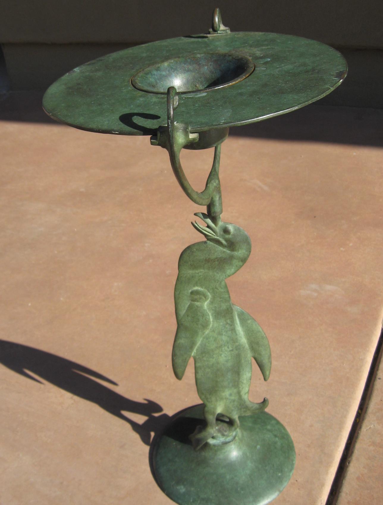 Robert Garret Thew American Sculptor Rare Art Deco Bronze Cigar Stand, Penguin For Sale 2
