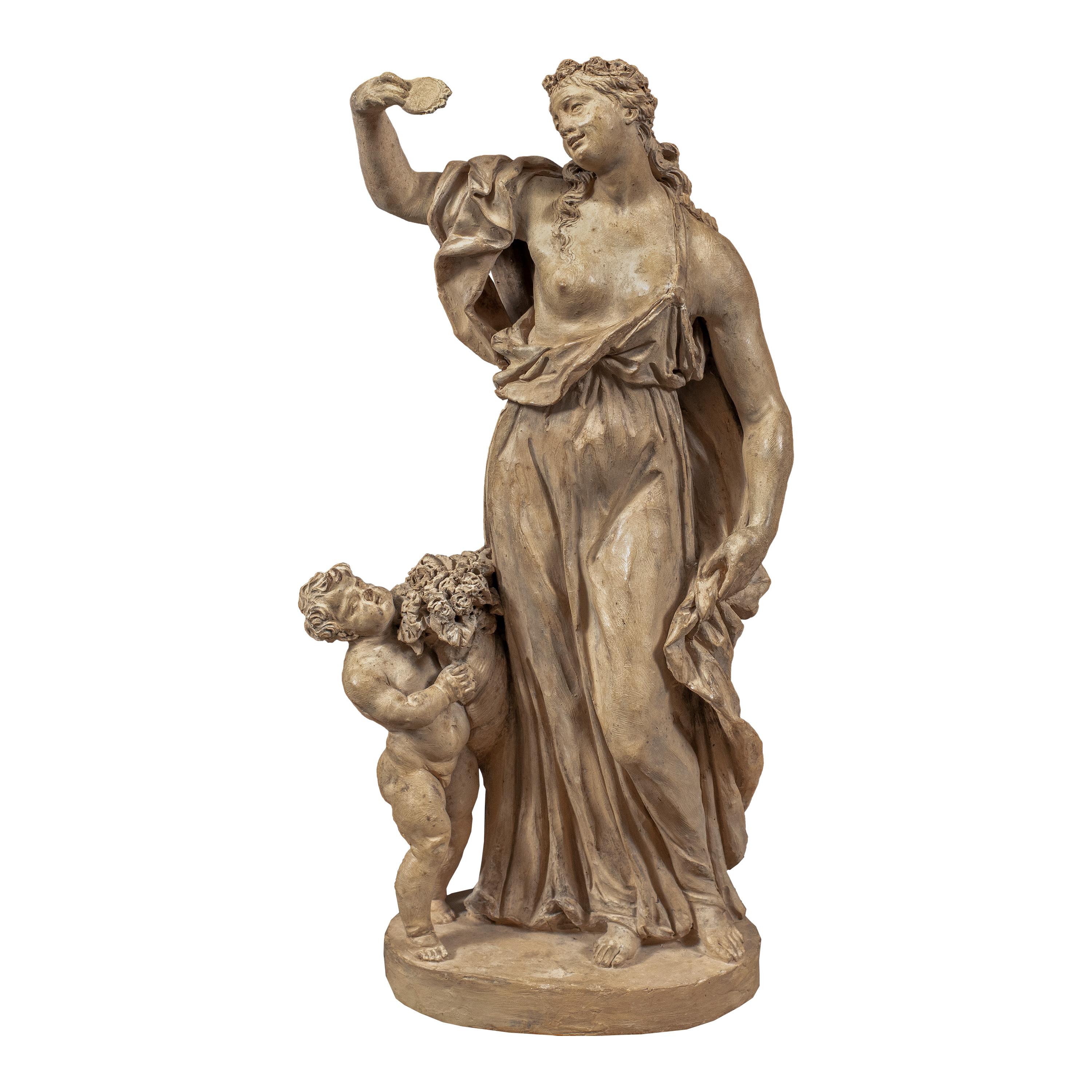 Rococò Italian artist - 18th century terracotta figure sculpture - Allegory