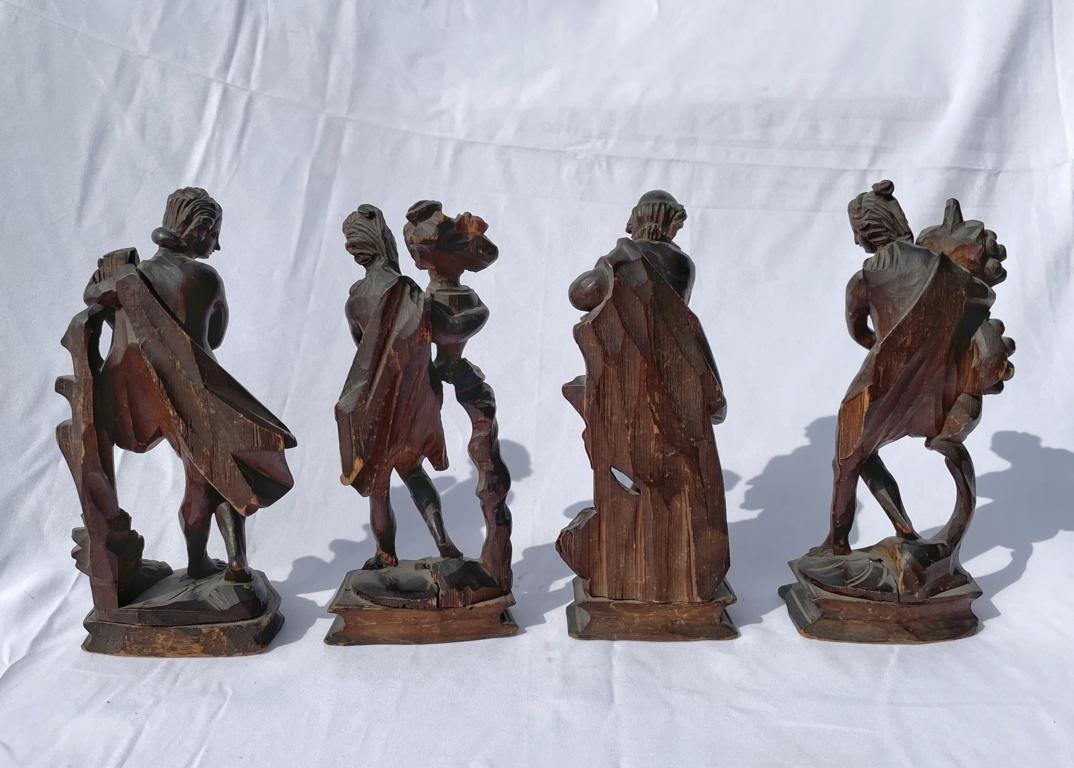 Rococò Venice - Set of four 18th century carved wood sculptures - Seasons For Sale 15