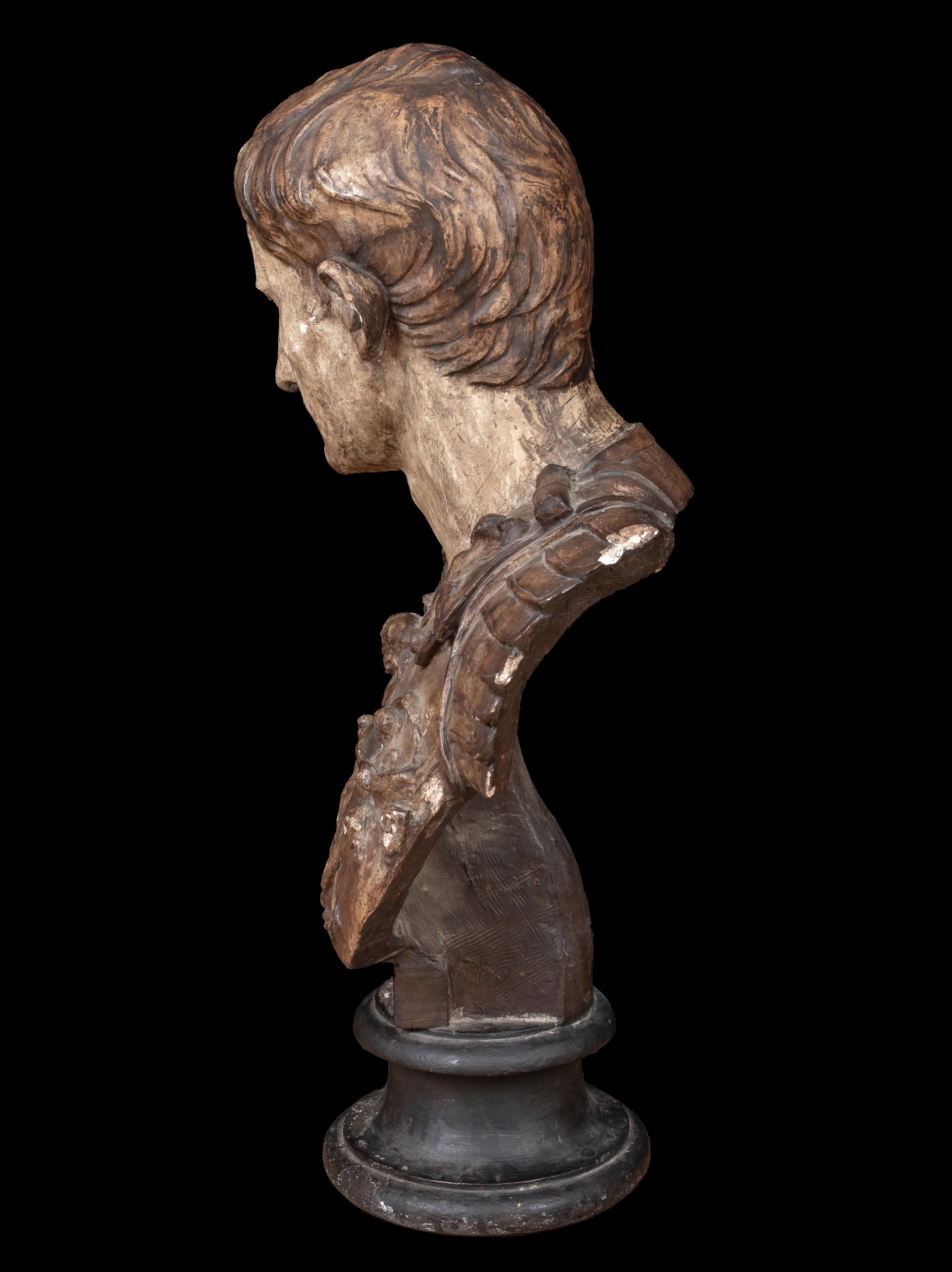 Roman Emperor Augustus Caesar (63 BC - 19 AD), 19th Century  Italian School - Sculpture by Unknown