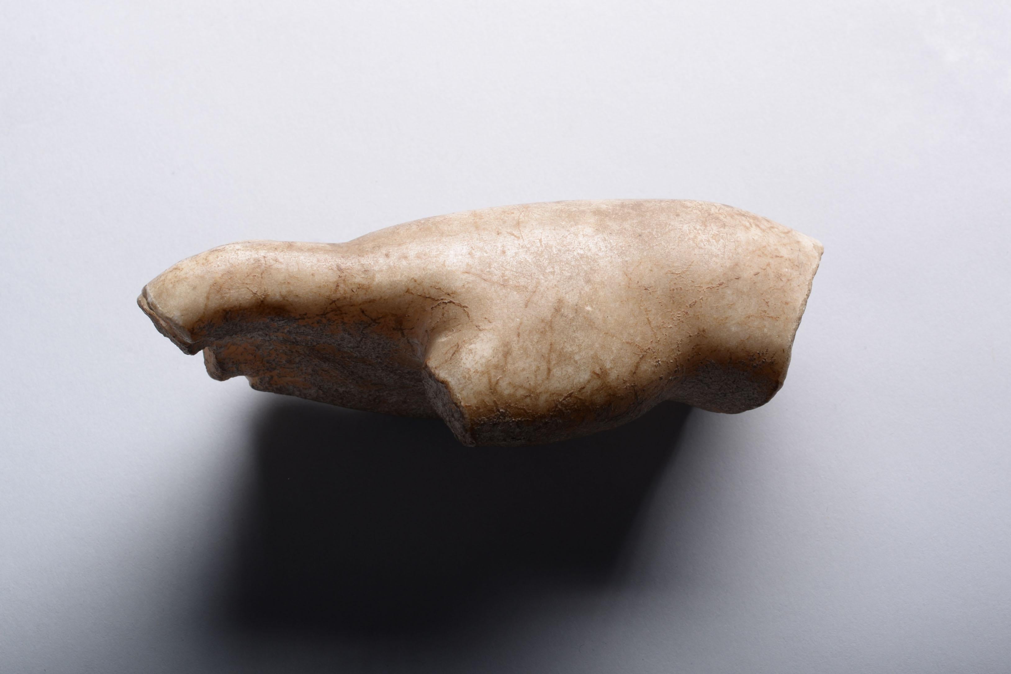 Roman Marble Fragment of a Hand - Gray Figurative Sculpture by Unknown