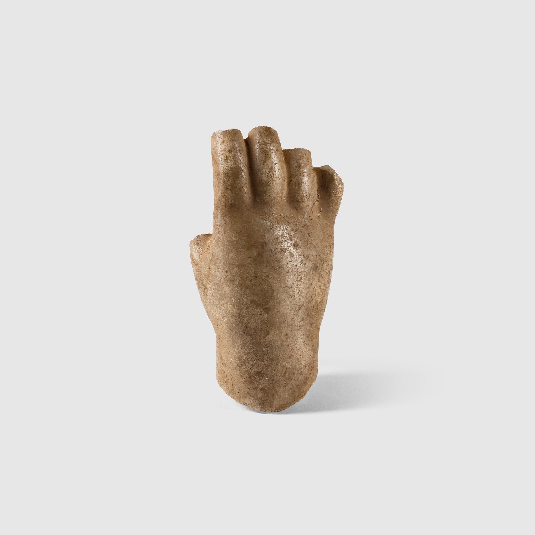 Unknown Figurative Sculpture - Roman Marble Fragment of a Hand