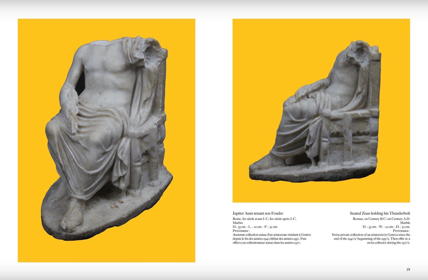 Unknown Roman Marble Sculpture of Jupiter seating on a throne