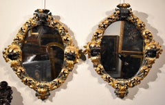 Antique Roman master carver 17th century (II/II) Mirror Gold Italy Old master Wood Art