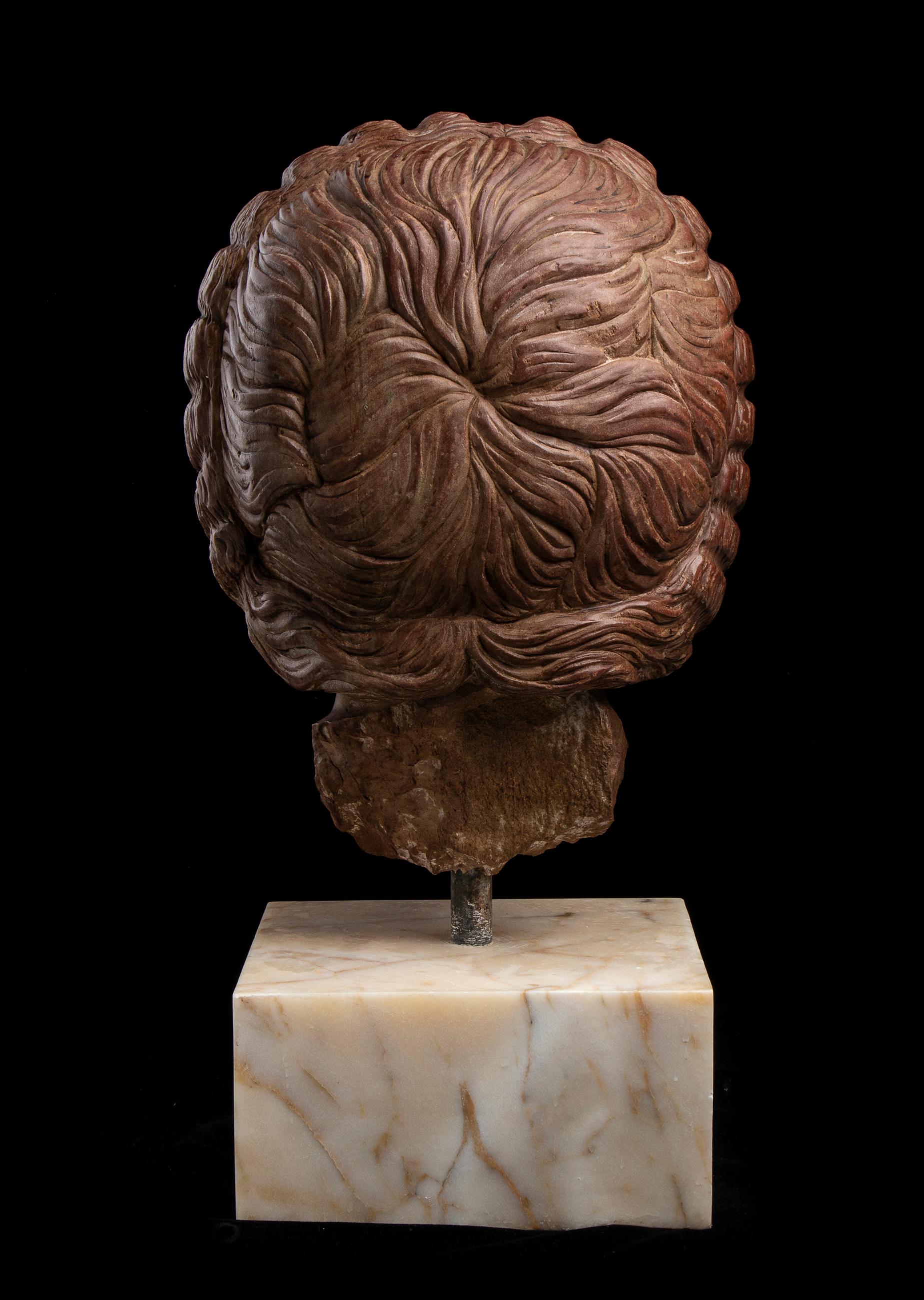 Roman Red Marble Sculpture Portrait Empress Julia Domna 19th Century For Sale 2