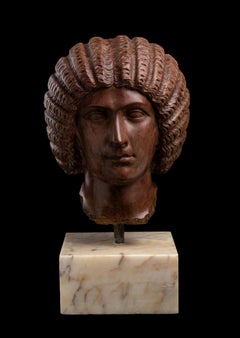 Roman Red Marble Sculpture Portrait Empress Julia Domna 19th Century