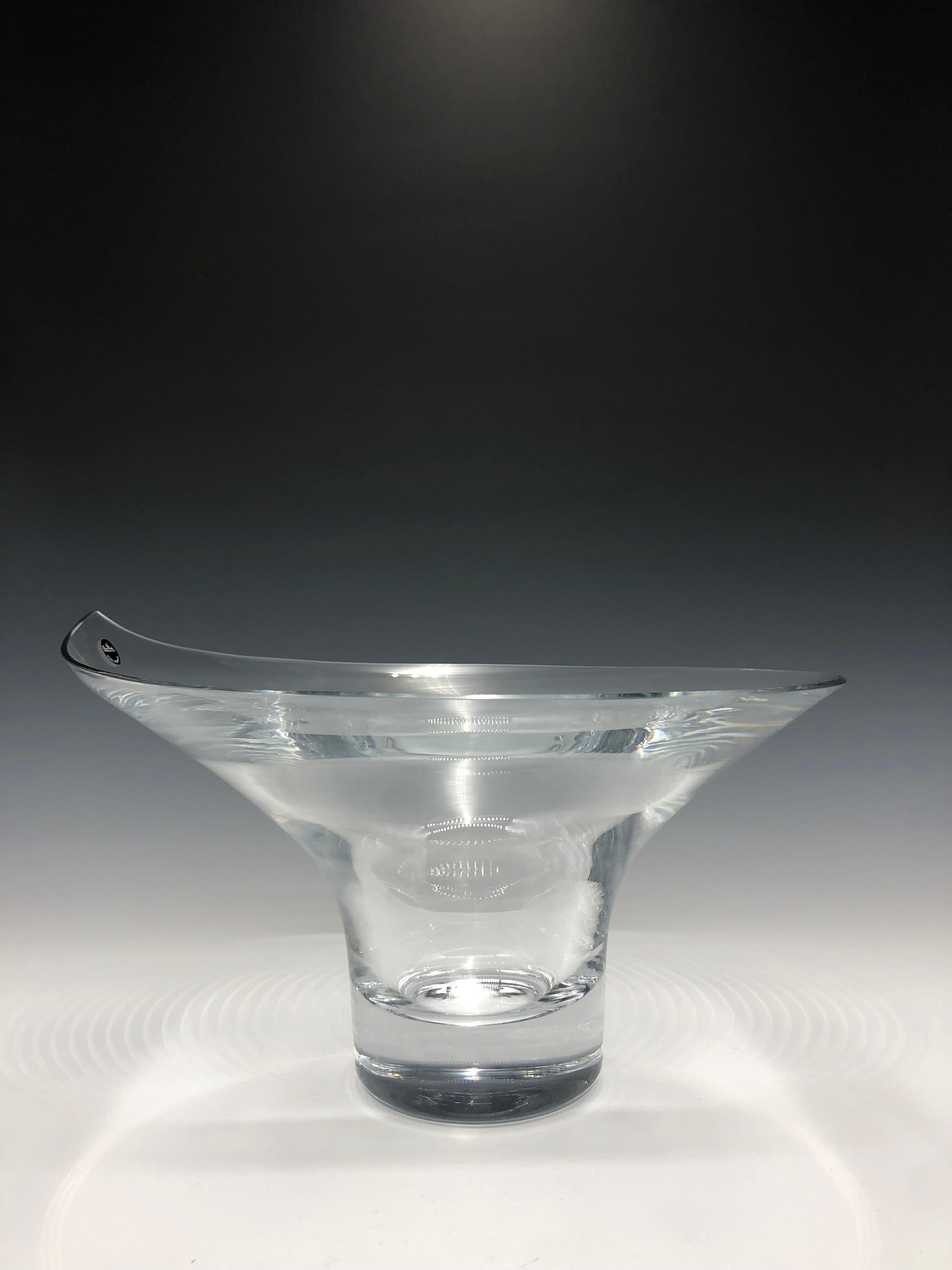 Rosenthal Clear Crystal Glass Calla Bowl - Sculpture by Unknown