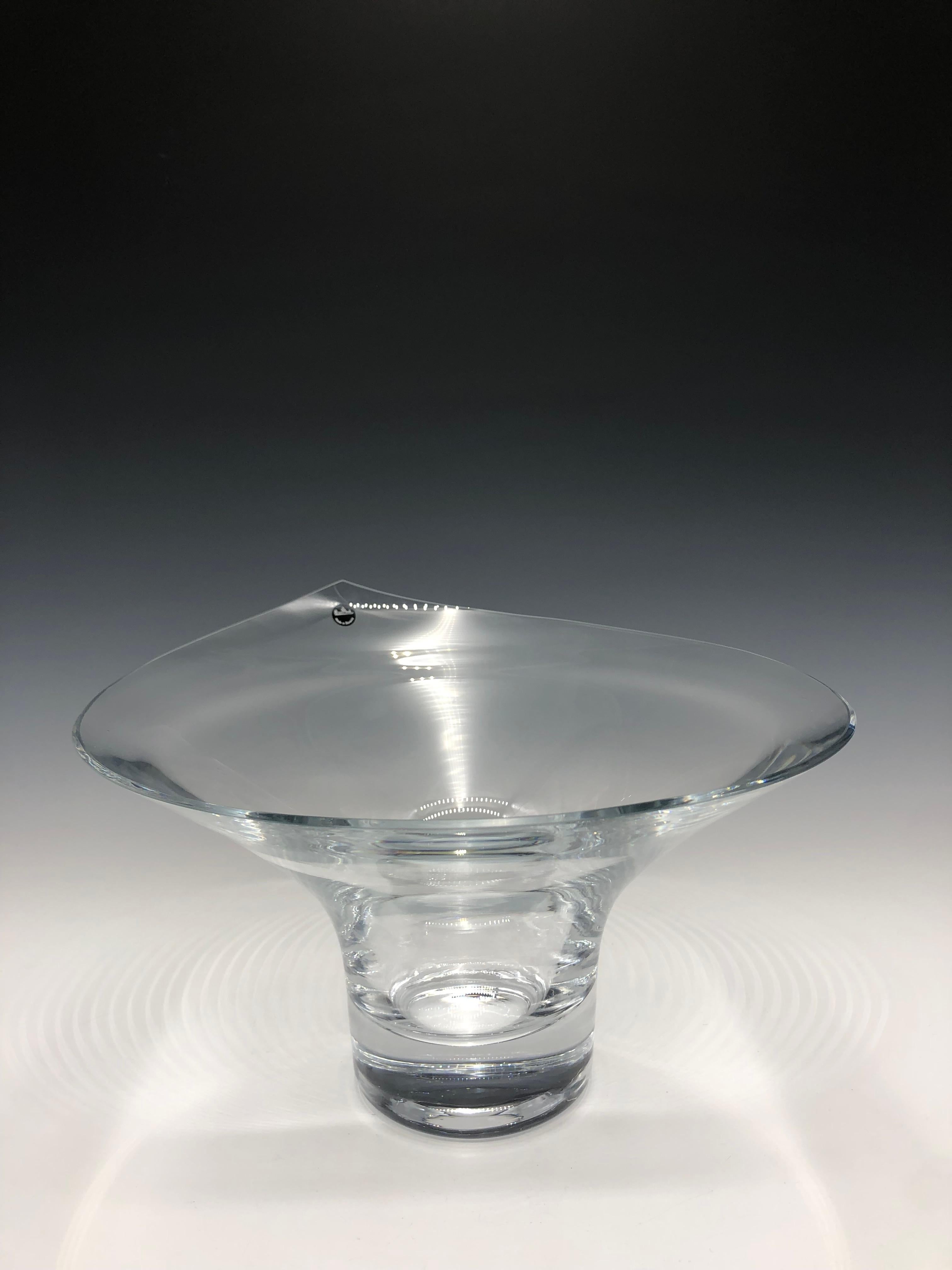 Unknown Abstract Sculpture - Rosenthal Clear Crystal Glass Calla Bowl