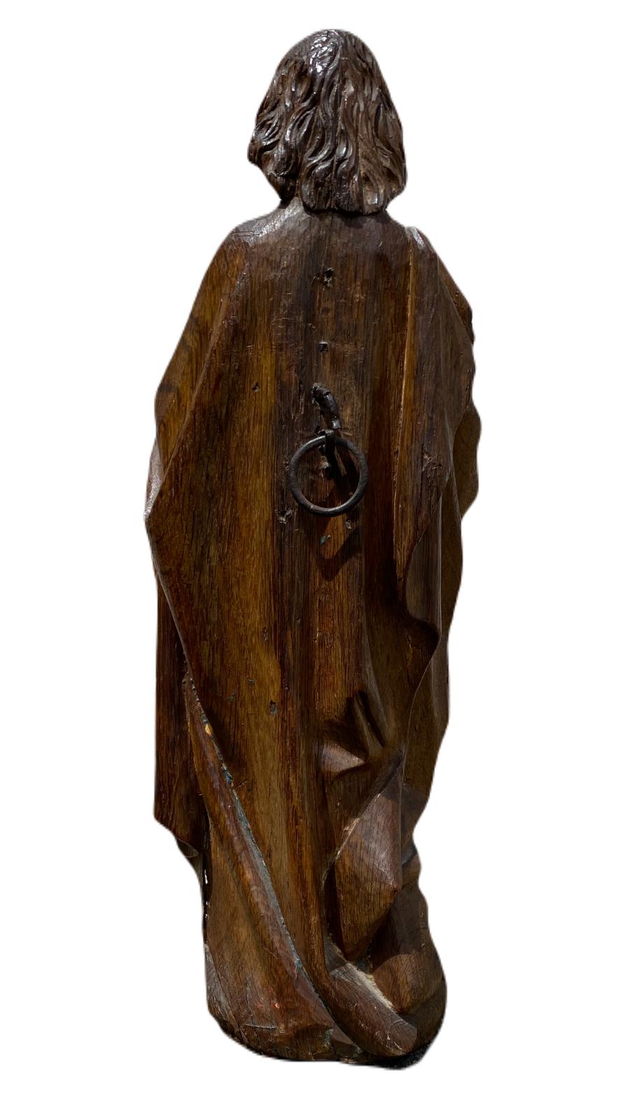 Saint John Johns. Chêne sculpté. - Gothique Sculpture par Unknown