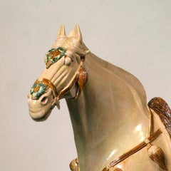 Sancai-Glazed Horse with Cut Fur Blanket