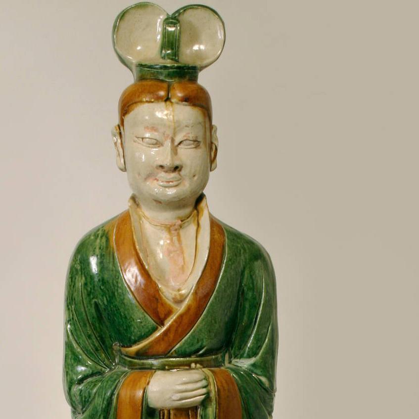 Sancai-Glazed Official - Sculpture by Unknown