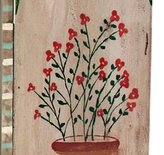 "Santiago in Nicho, " Mexican Folk Art, Carved & Painted Retablo from circa 1900