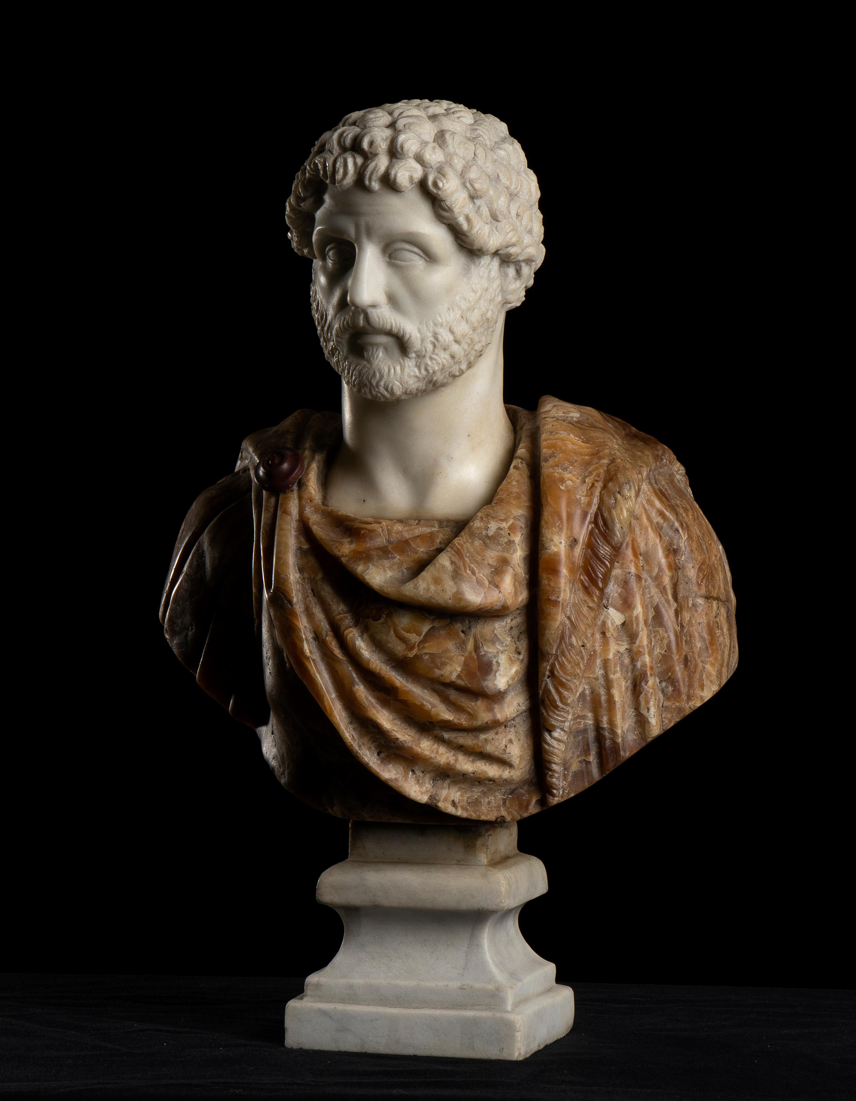 Sculpture Bust Portrait Of Roman Emperor Antoninus Pius Italian Marble Onyx  4